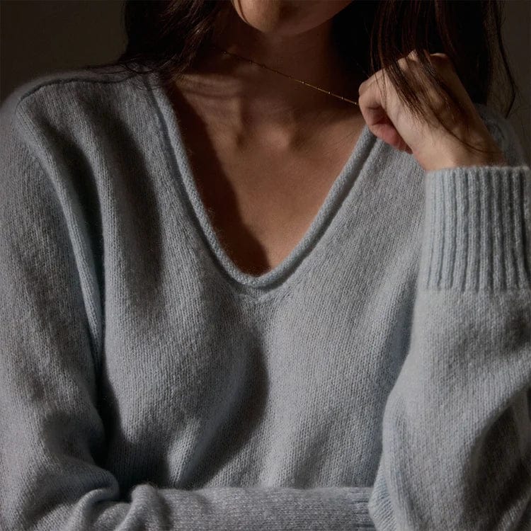Sweater James Perse Cashmere Soft V Sweater - 100% Cashmere Dark Slate Gray