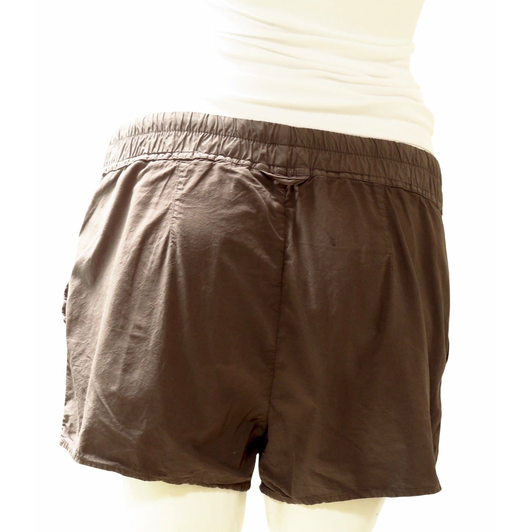 Womens Pants James Perse Crinkled Poplin Trouser Short - Lightweight Summer Shorts Antique White