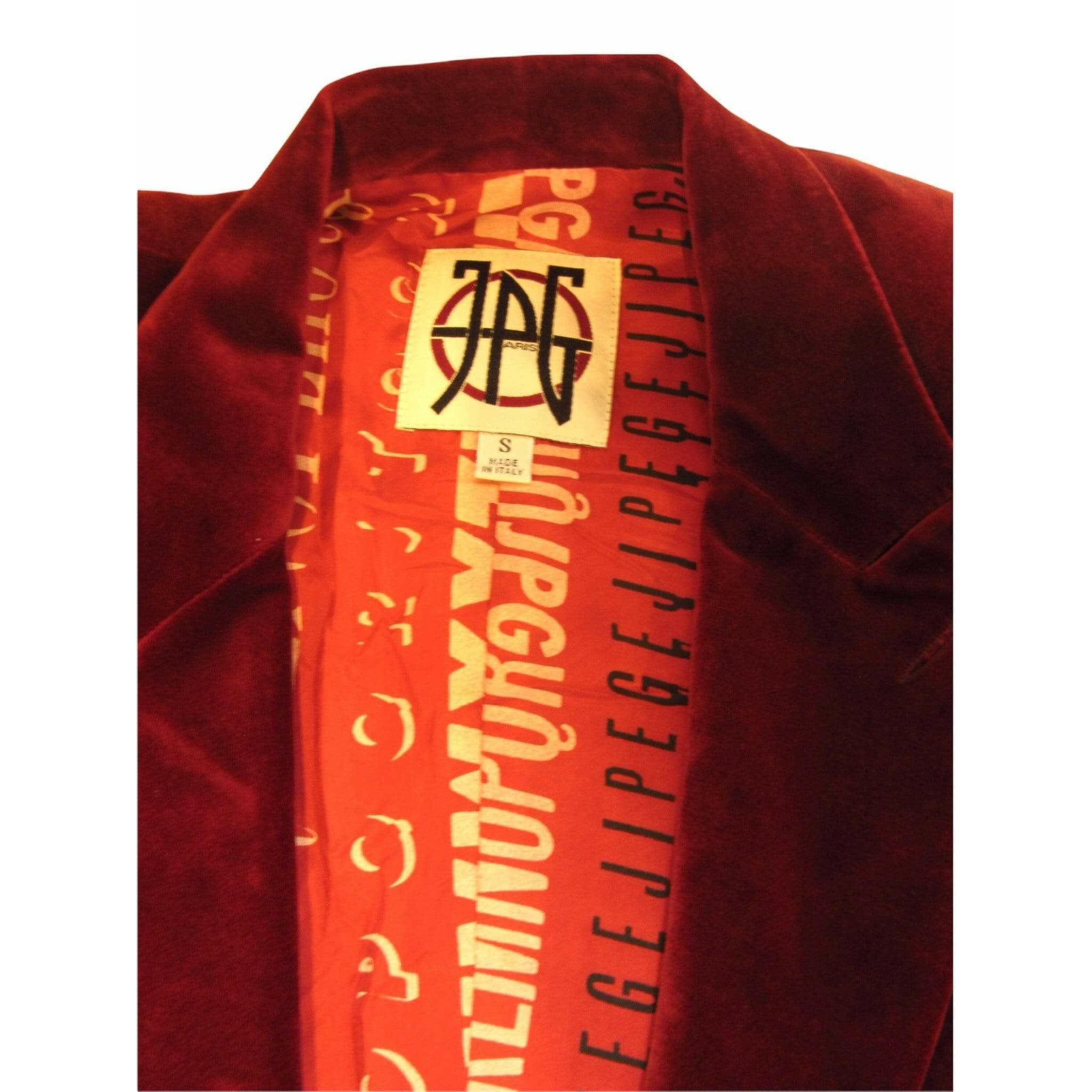 Coats & Jackets Jean Paul Gaultier Velvet Blazer - Rust Cotton Modal Jacket Dark Red