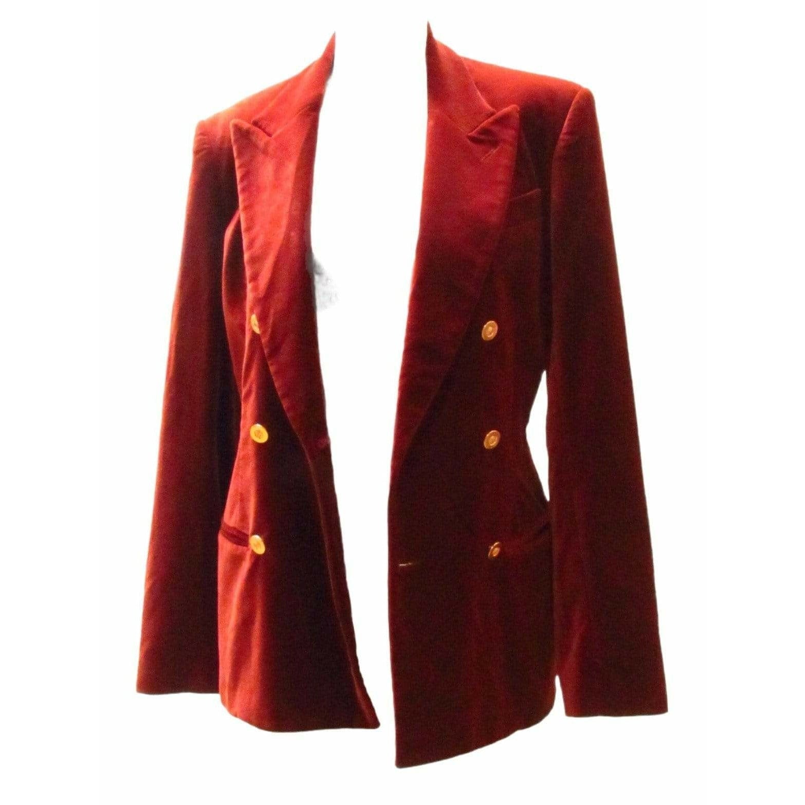 Coats & Jackets Jean Paul Gaultier Velvet Blazer - Rust Cotton Modal Jacket Black