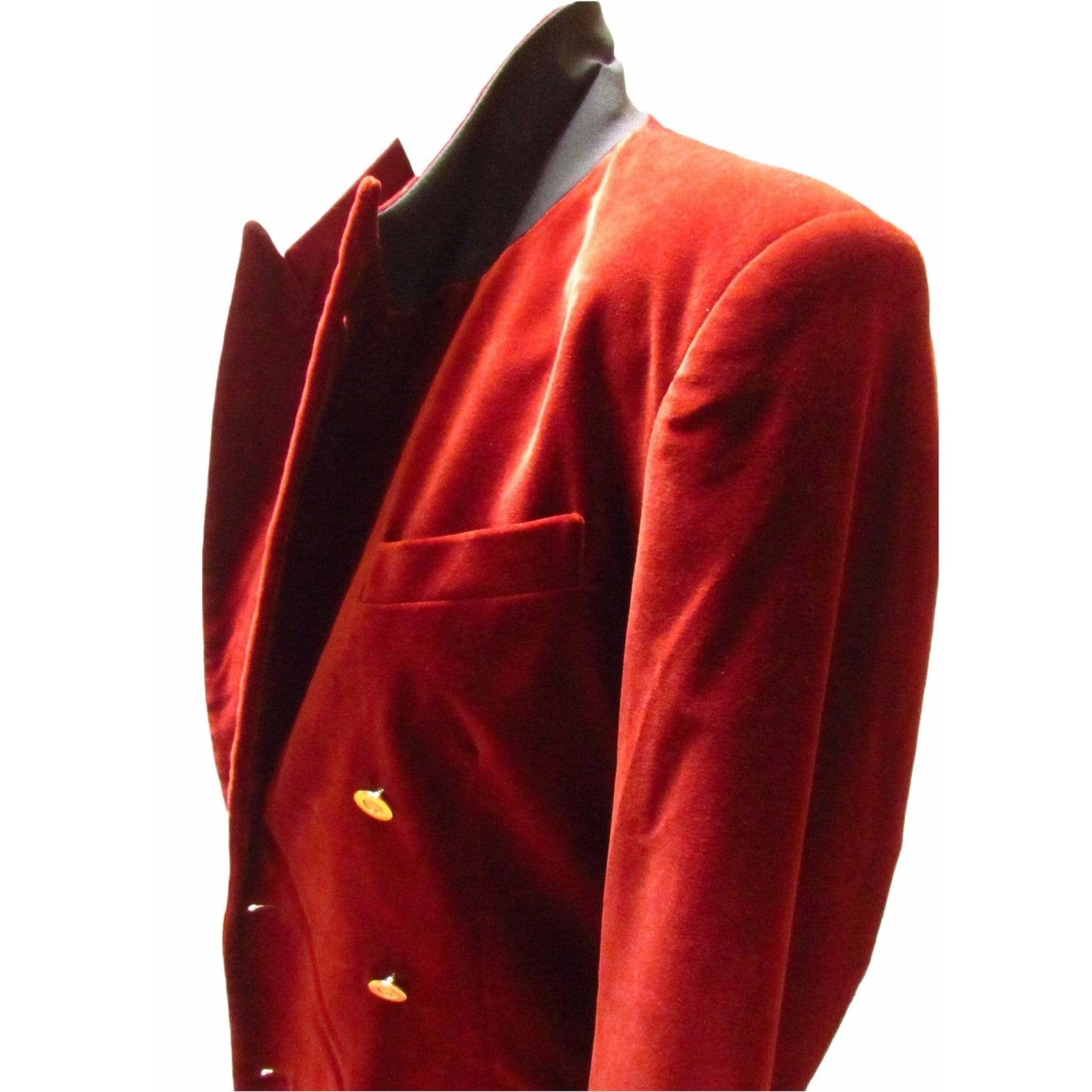 Coats & Jackets Jean Paul Gaultier Velvet Blazer - Rust Cotton Modal Jacket Dark Red