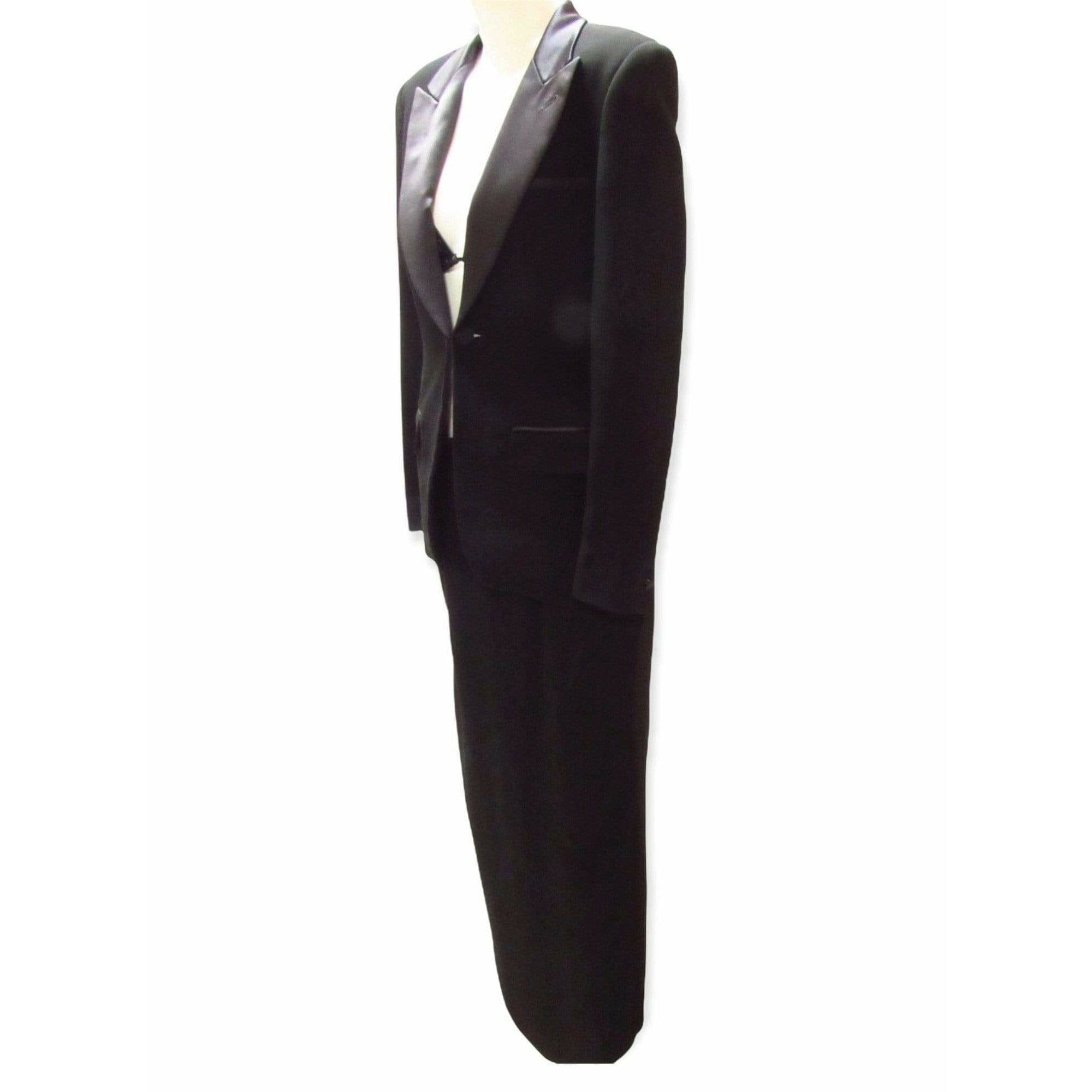 Dresses Jean Paul Gaultier Classique Tuxedo Dress - Black Wool Rayon Black