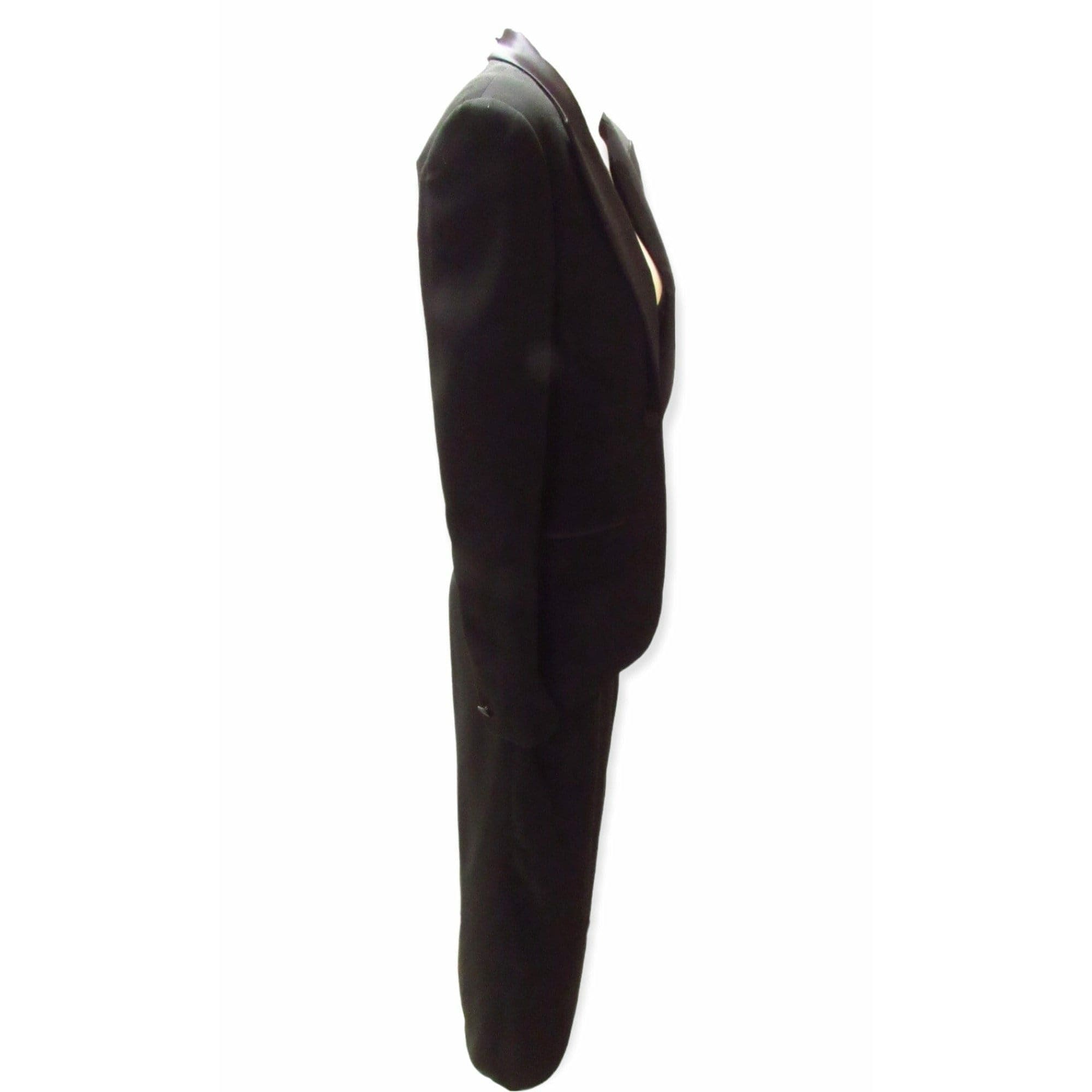 Dresses Jean Paul Gaultier Classique Tuxedo Dress - Black Wool Rayon White Smoke
