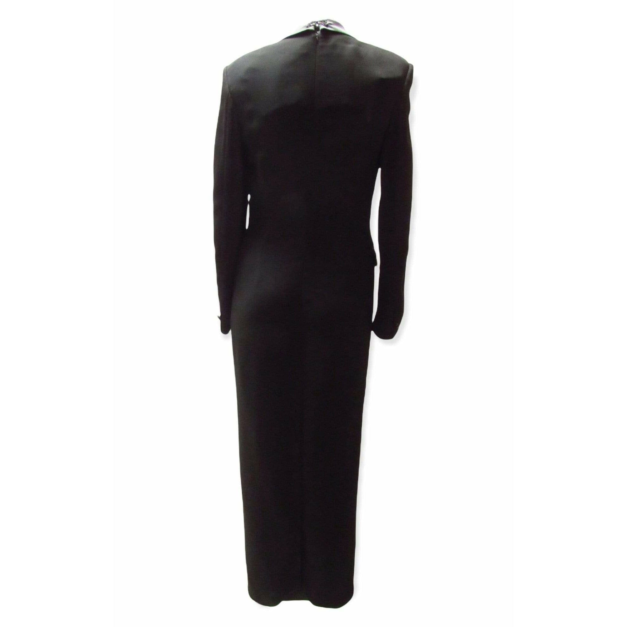 Dresses Jean Paul Gaultier Classique Tuxedo Dress - Black Wool Rayon Black
