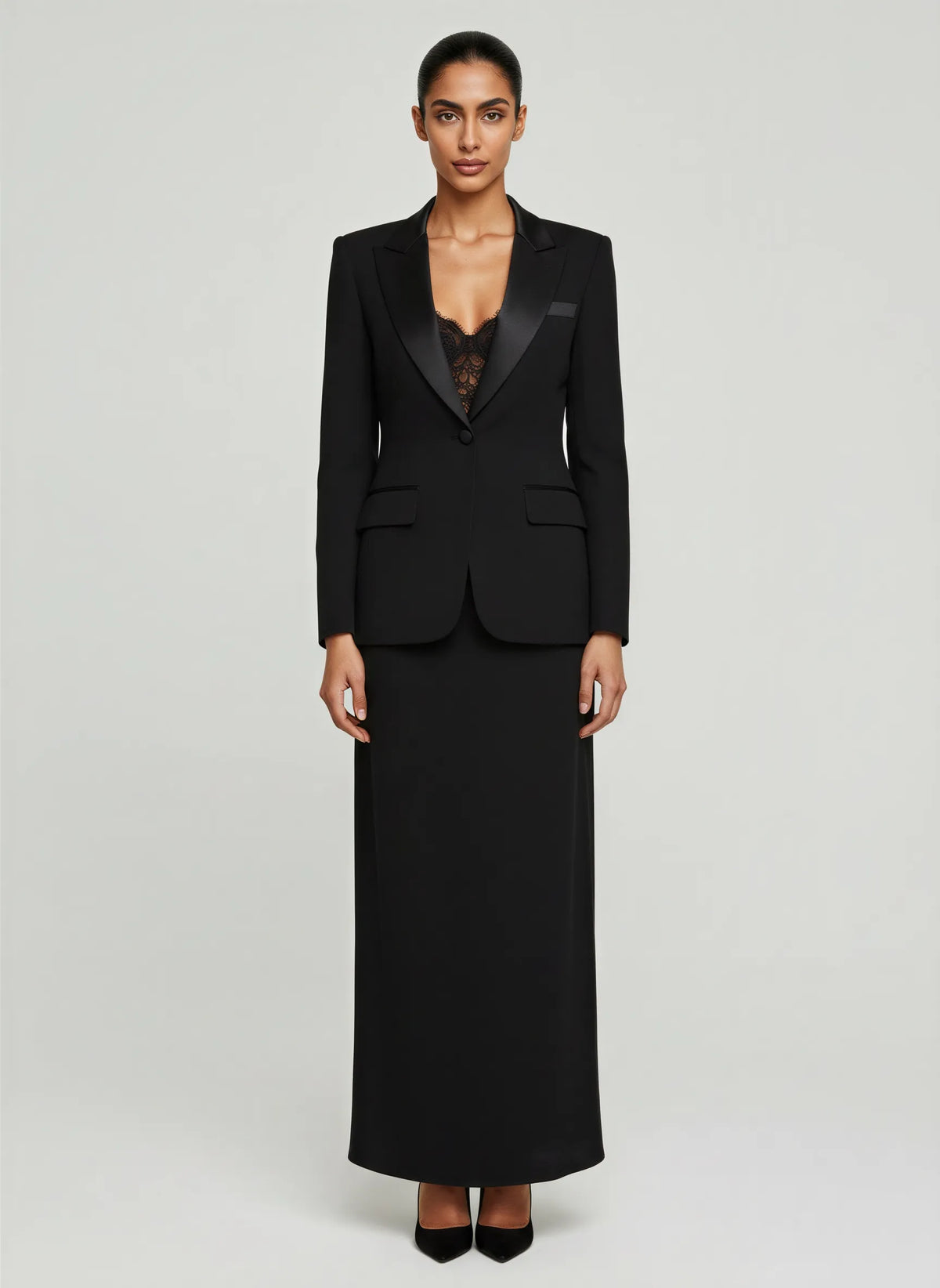 Jean Paul Gaultier Dresses 42 / Black / Rayon & Wool Jean Paul Gaultier Classique Tuxedo Dress - Black Wool Rayon