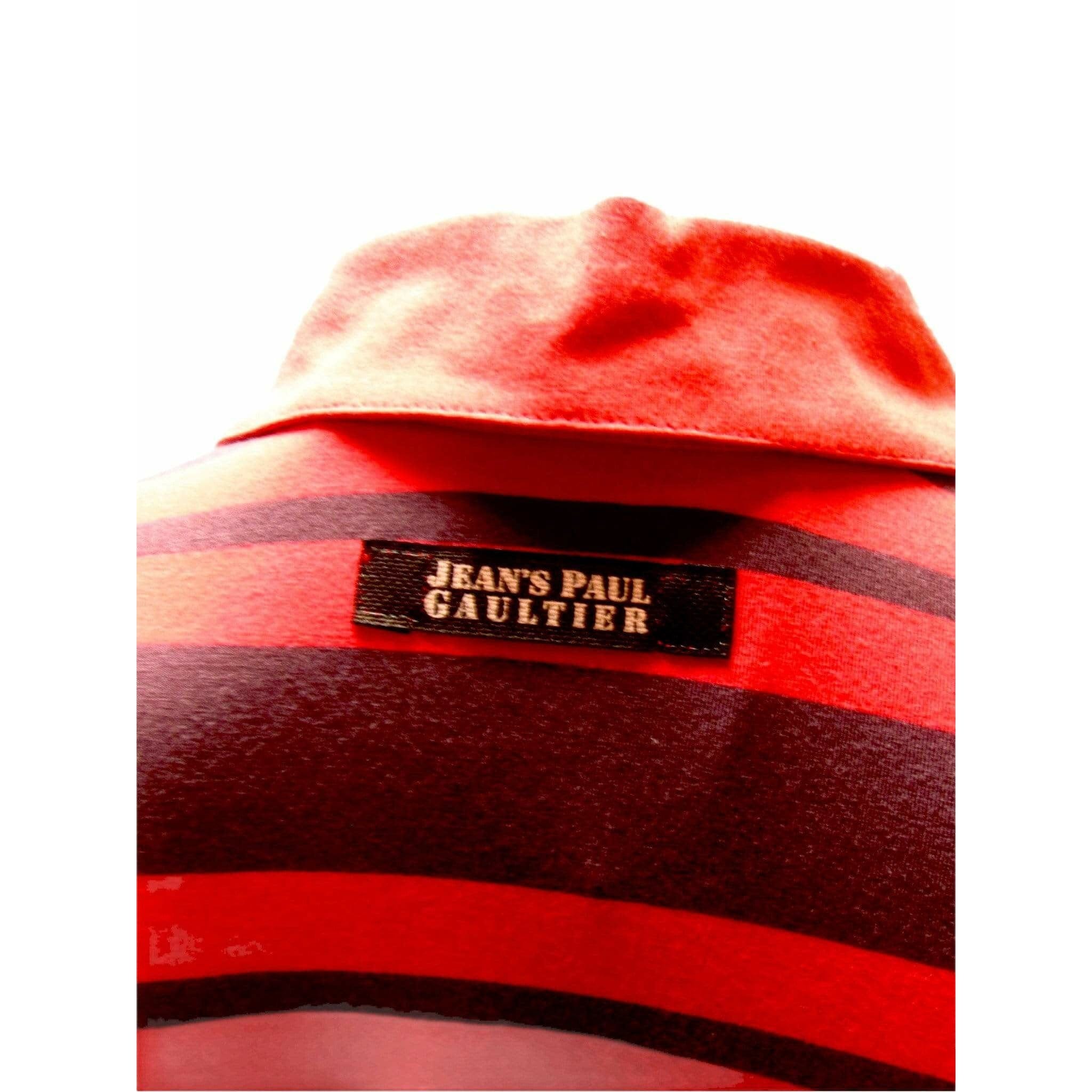 Shirts & Tops Jean Paul Gaultier Red Stripe Long Sleeve Polo Black