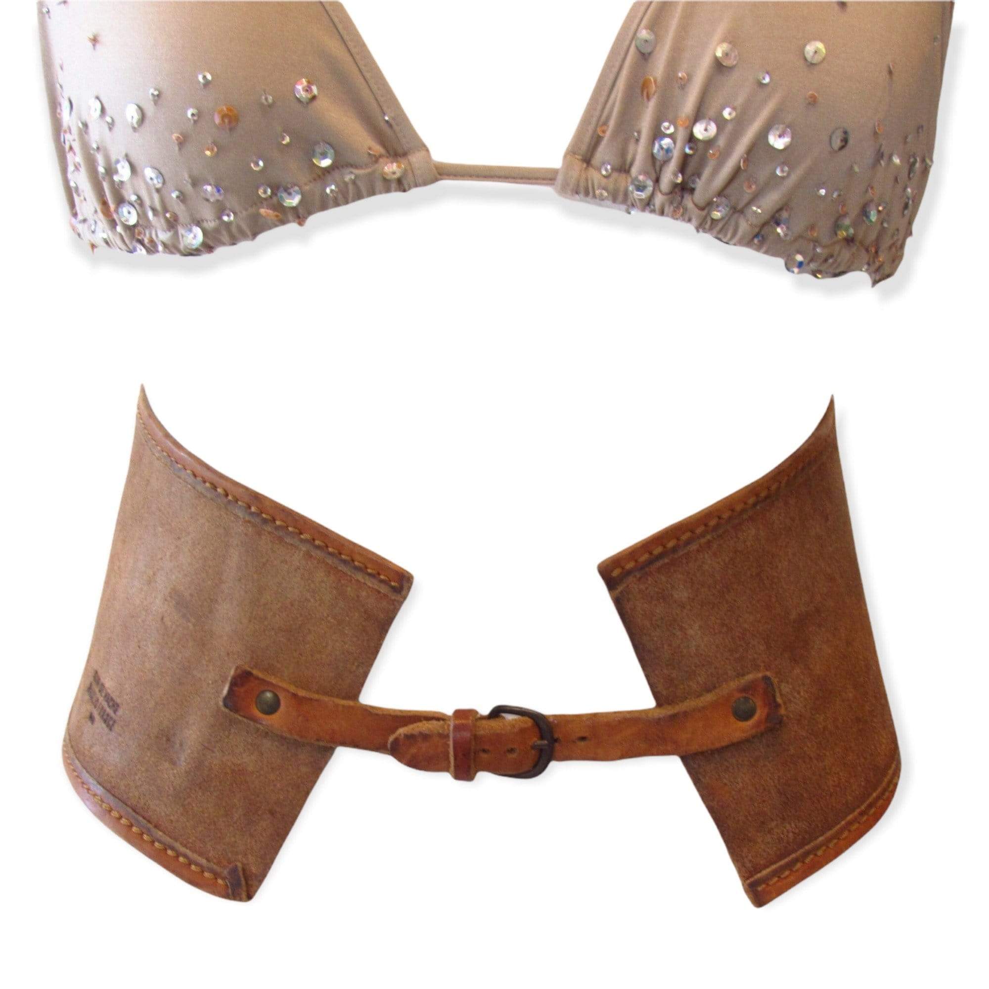 Belts Maison Martin Margiela Brown Cuir de Vache Belt - Cowhide Brown Rugged Dim Gray