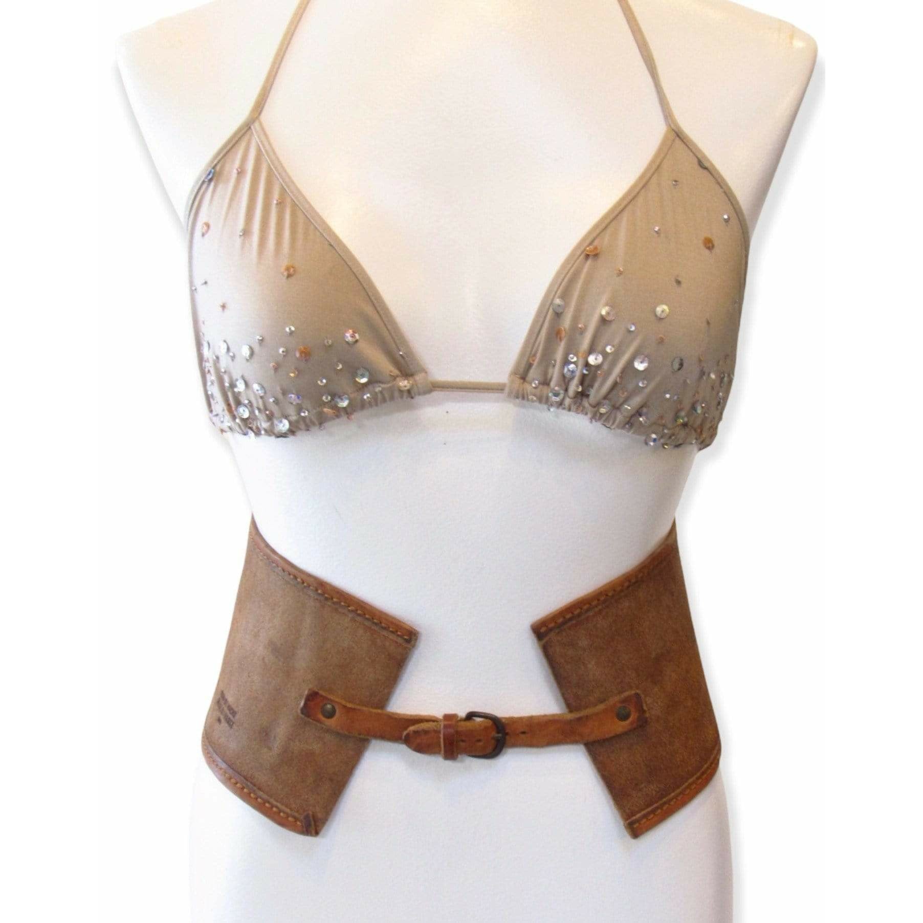 Belts Maison Martin Margiela Brown Cuir de Vache Belt - Cowhide Brown Rugged Light Gray