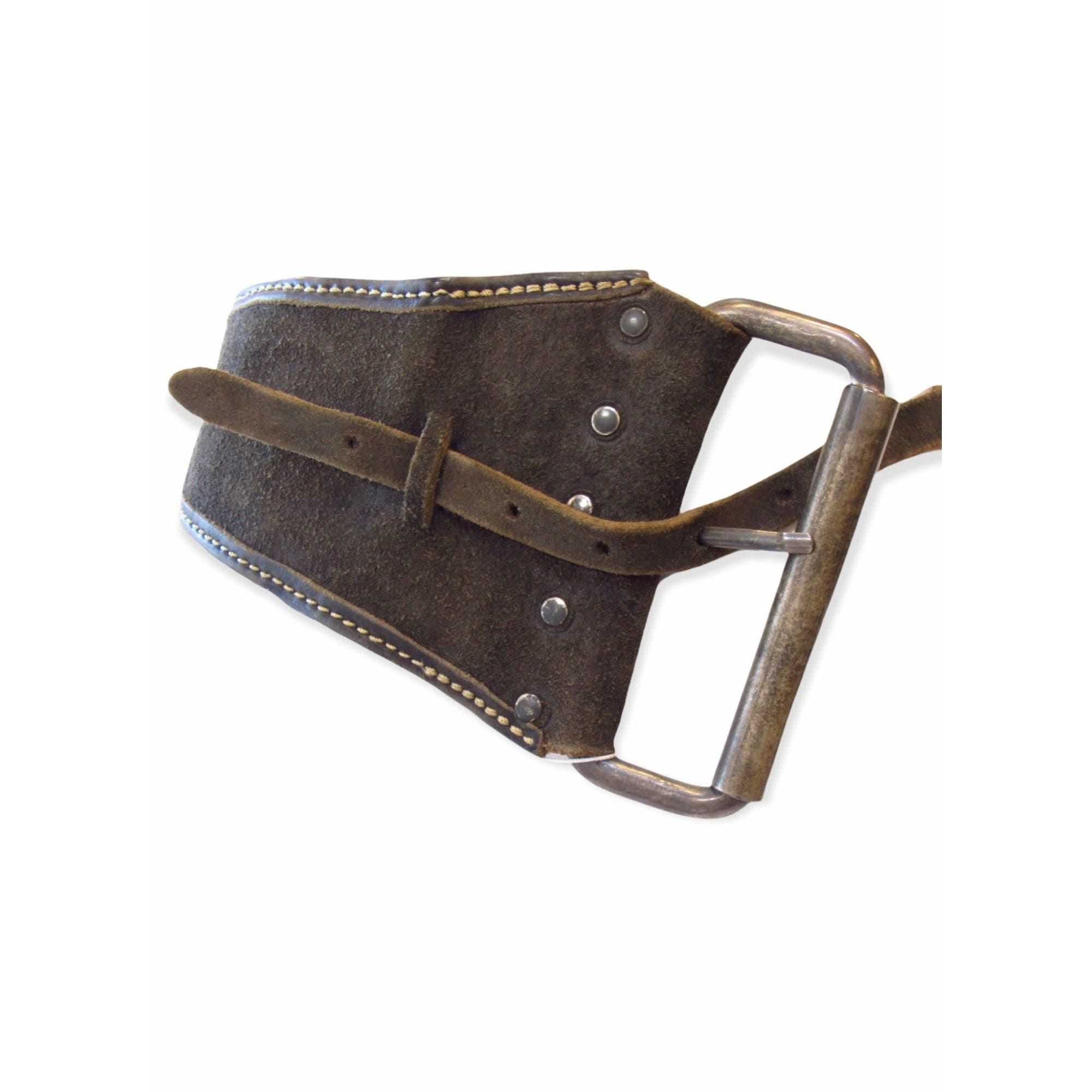 Belts Maison Martin Margiela Asymmetrical Saddle Leather Belt - Leather Steel Grey Asymmetrical White Smoke