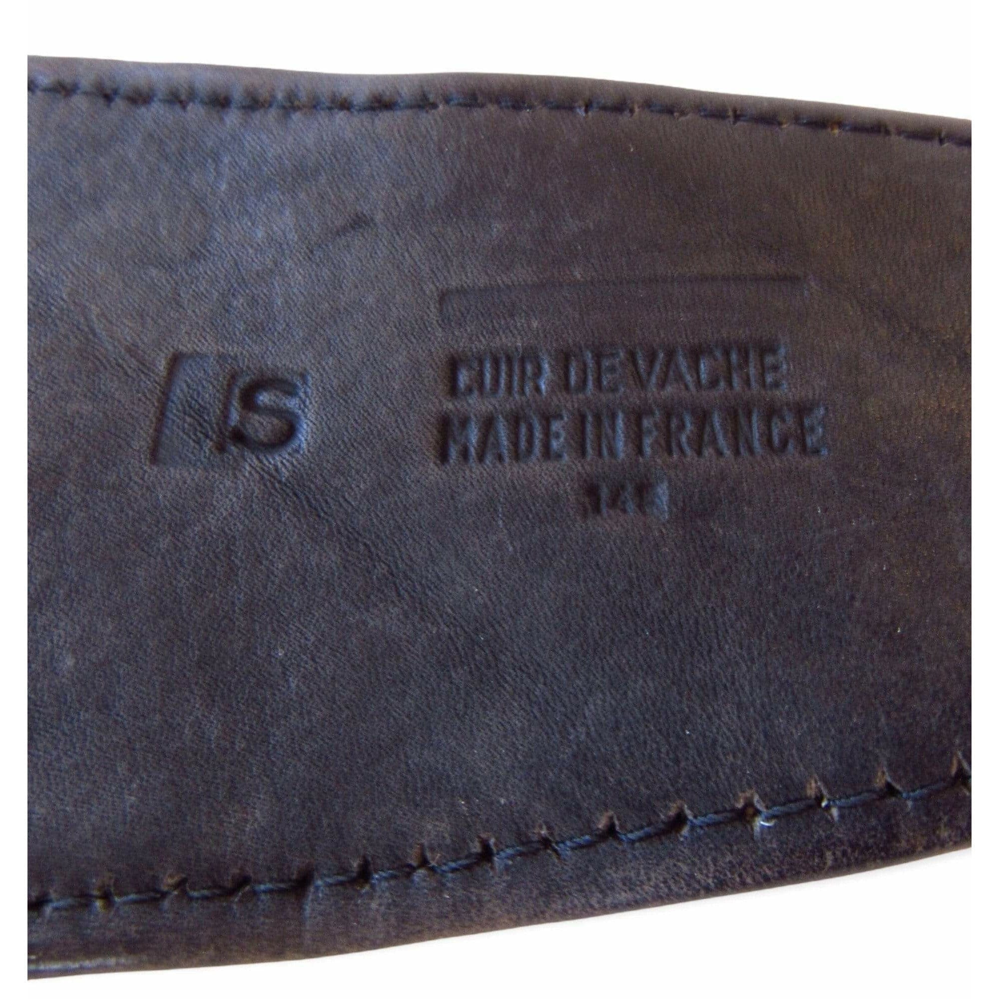 Belts Maison Martin Margiela Asymmetrical Saddle Leather Belt - Leather Steel Grey Asymmetrical Dark Slate Gray
