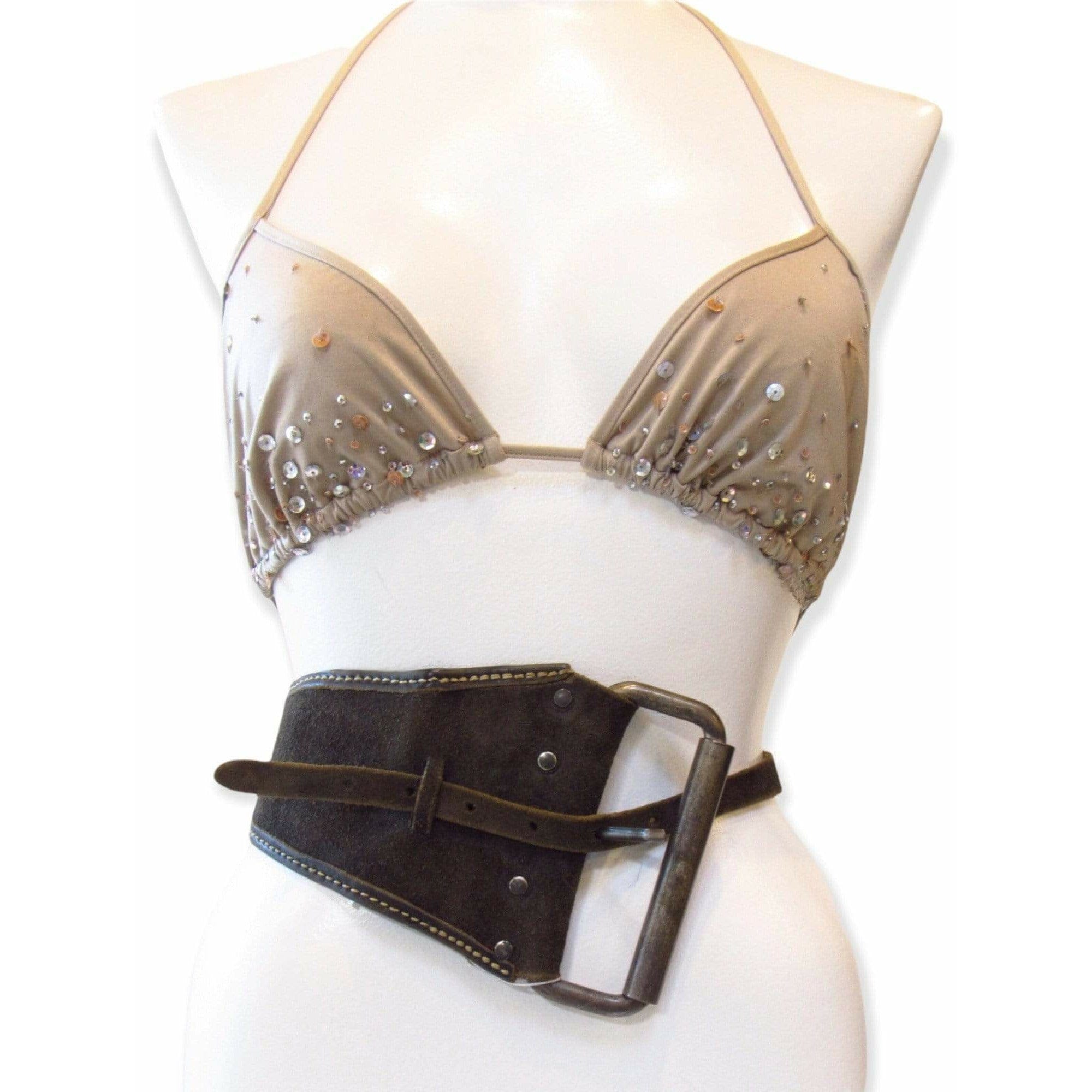 Belts Maison Martin Margiela Asymmetrical Saddle Leather Belt - Leather Steel Grey Asymmetrical Dark Slate Gray