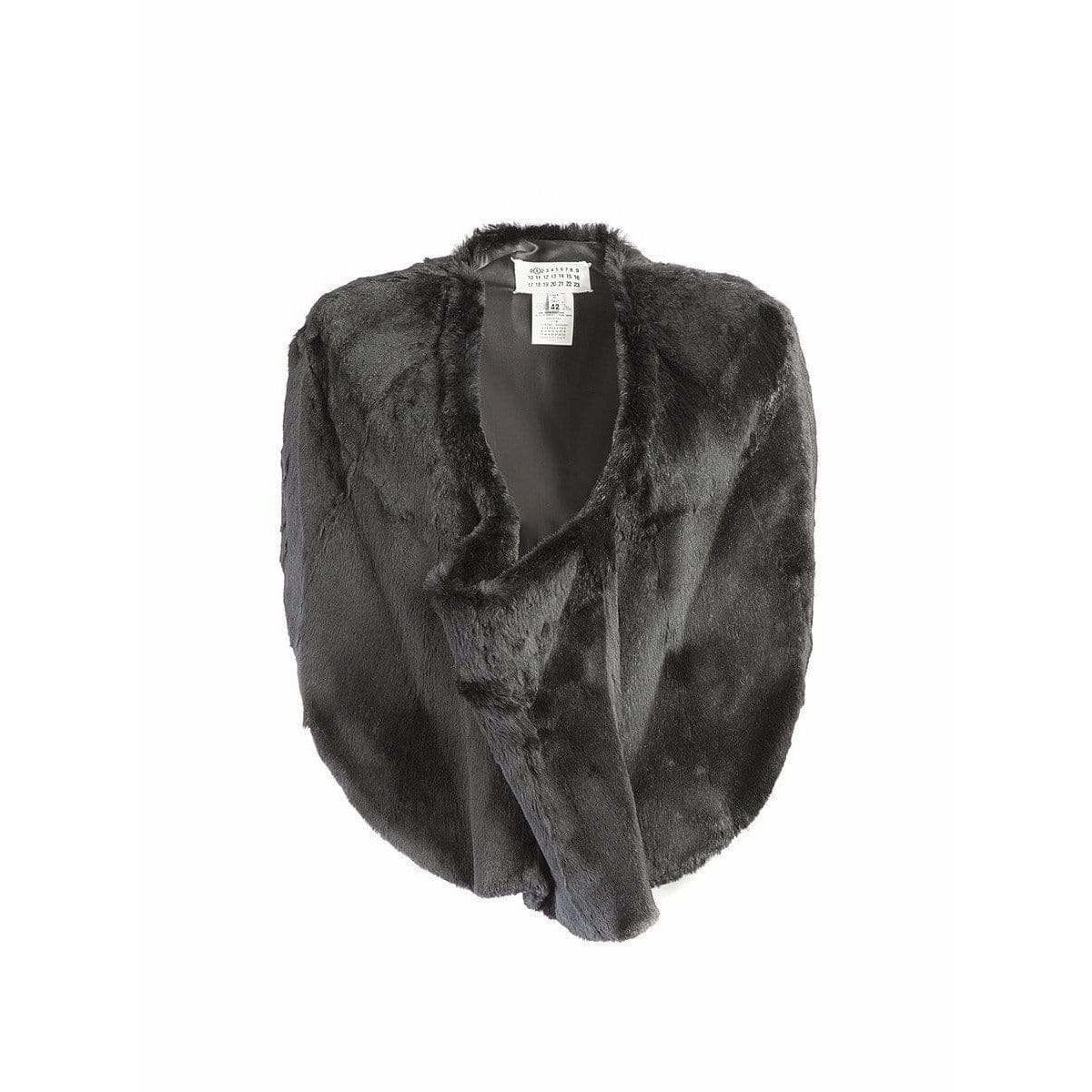 Coats & Jackets Maison Martin Margiela Vintage Fur Poncho - Fur Silk-Lined Loose Fit Dark Slate Gray