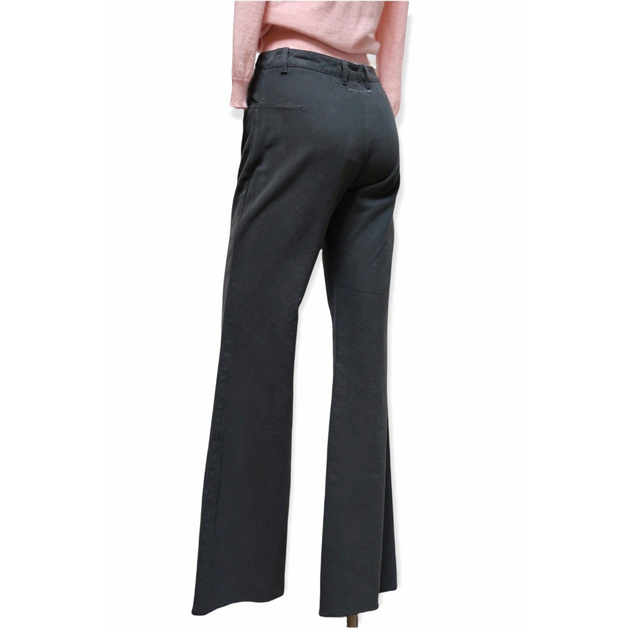 Pants Maison Martin Margiela High Cut Wide Leg Pant - Grey High-Cut Button Fly White Smoke