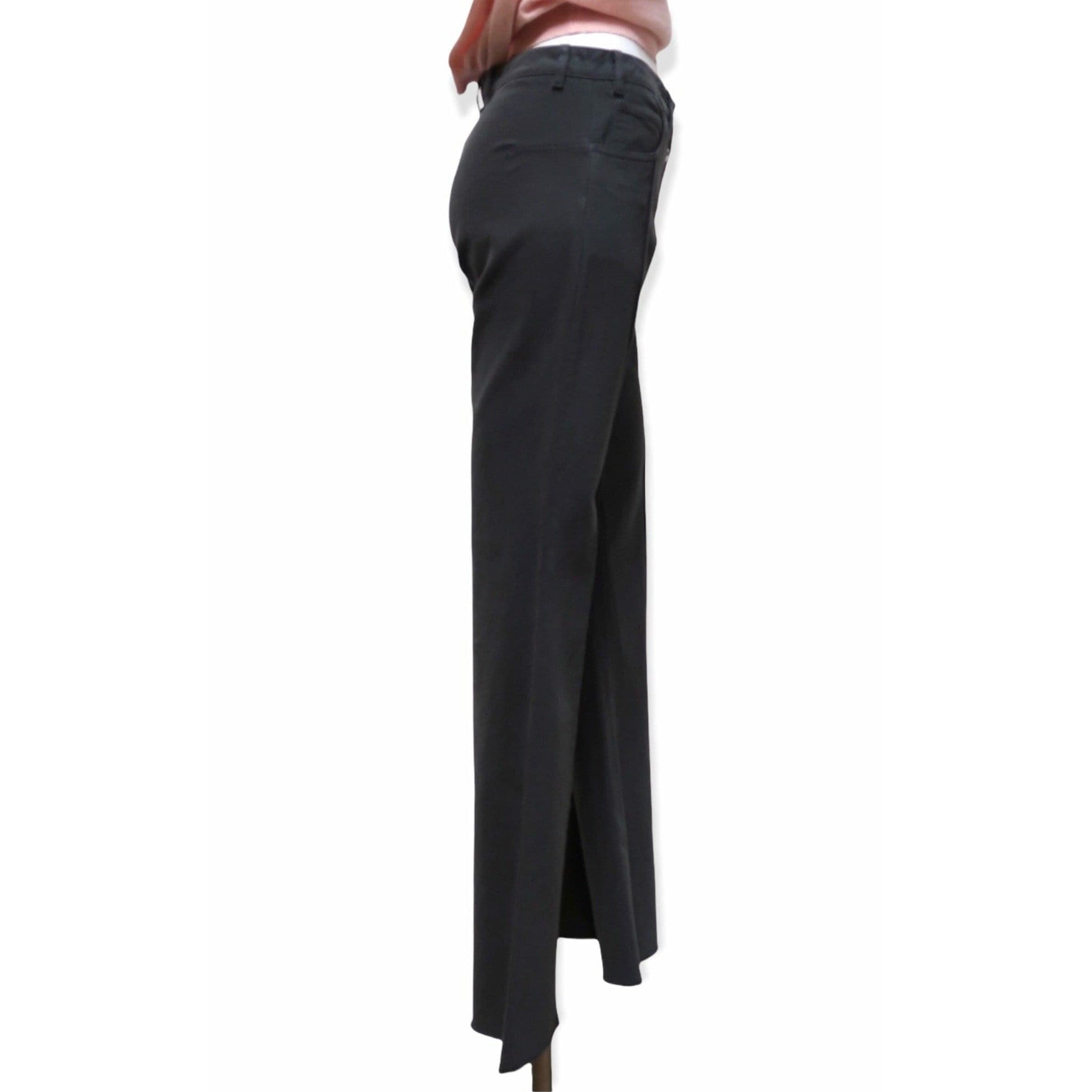 Pants Maison Martin Margiela High Cut Wide Leg Pant - Grey High-Cut Button Fly Dark Slate Gray