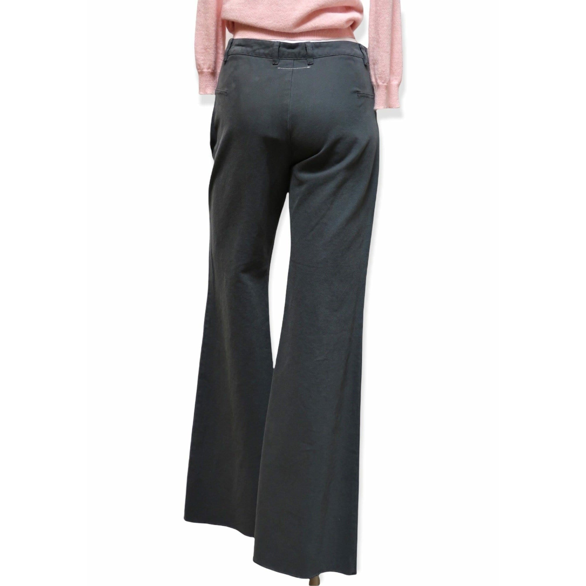 Pants Maison Martin Margiela High Cut Wide Leg Pant - Grey High-Cut Button Fly White Smoke