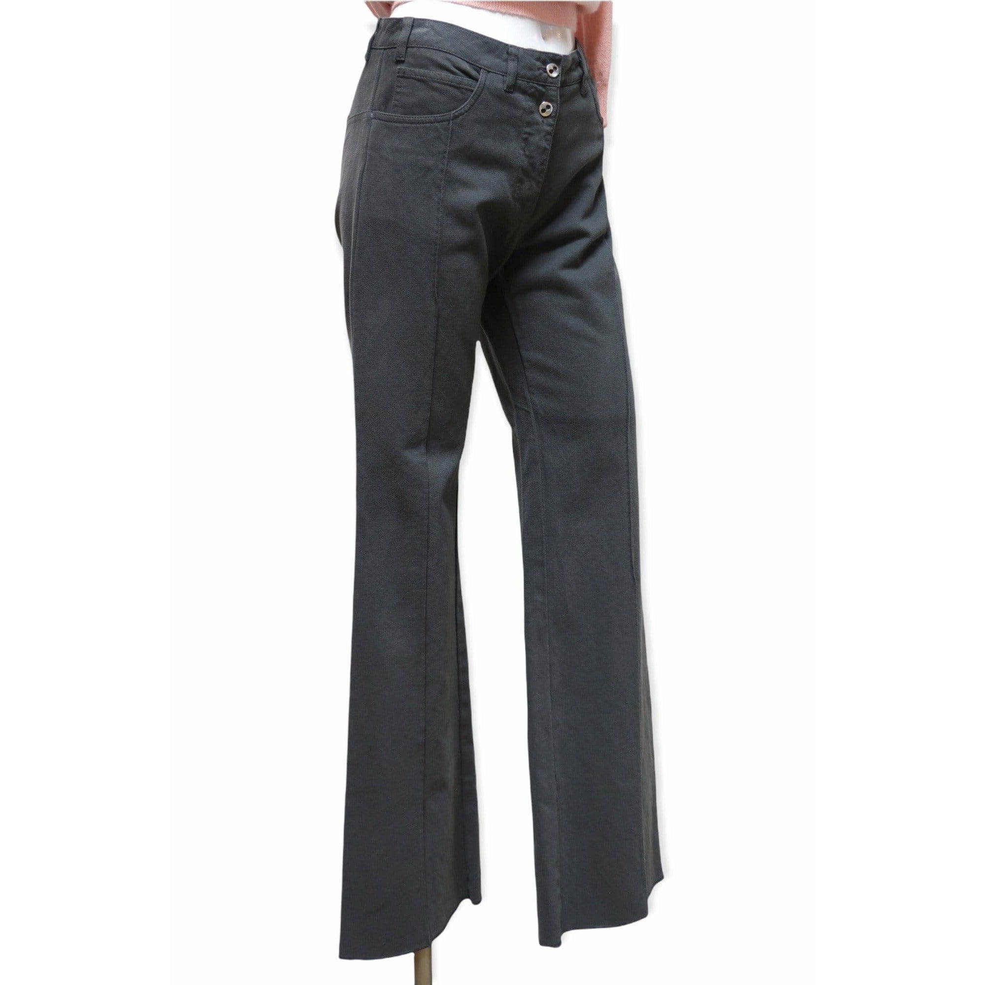 Pants Maison Martin Margiela High Cut Wide Leg Pant - Grey High-Cut Button Fly Dark Slate Gray