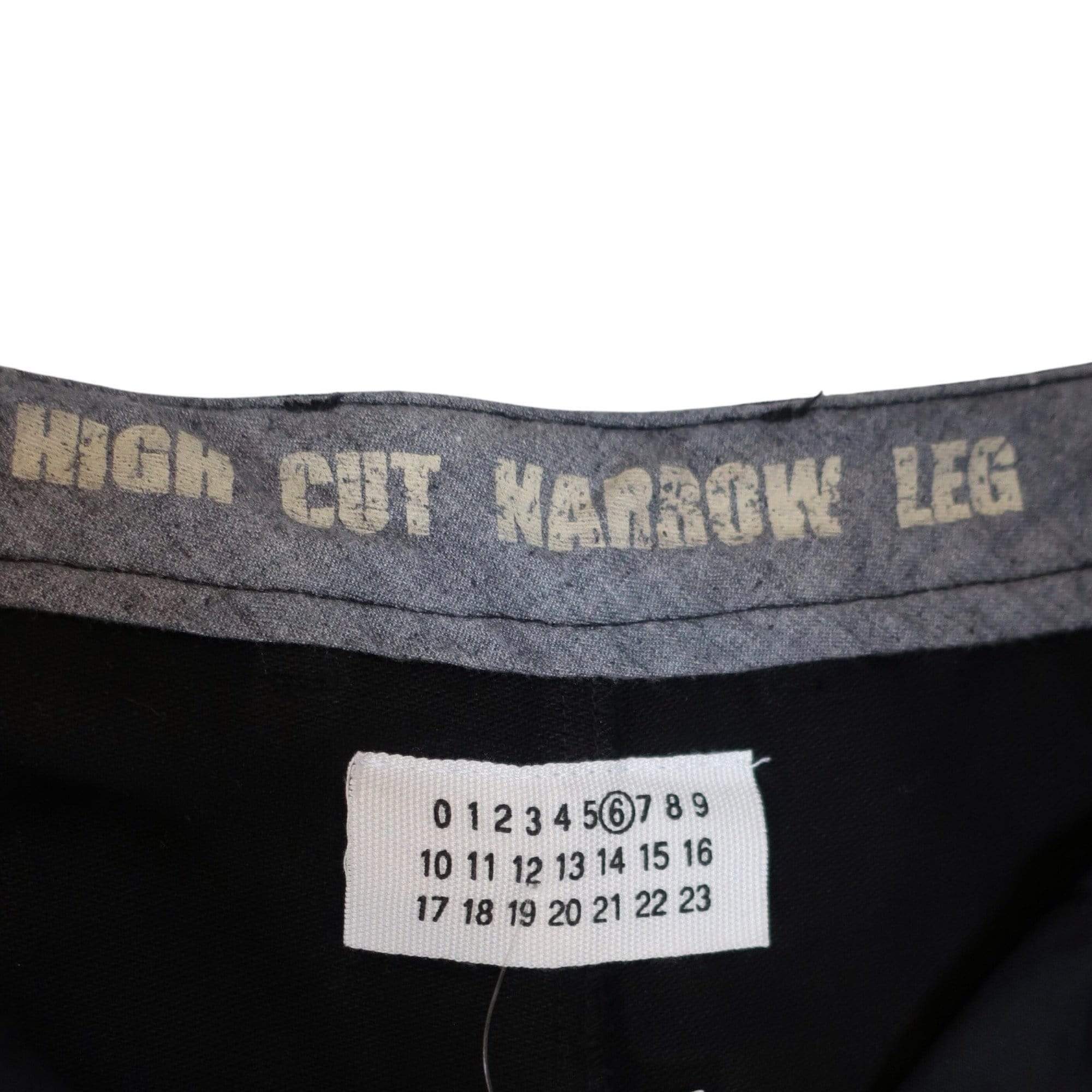 Pants Maison Martin Margiela High Cut Narrow Leg Pant - Textured Cotton Black Narrow Gray