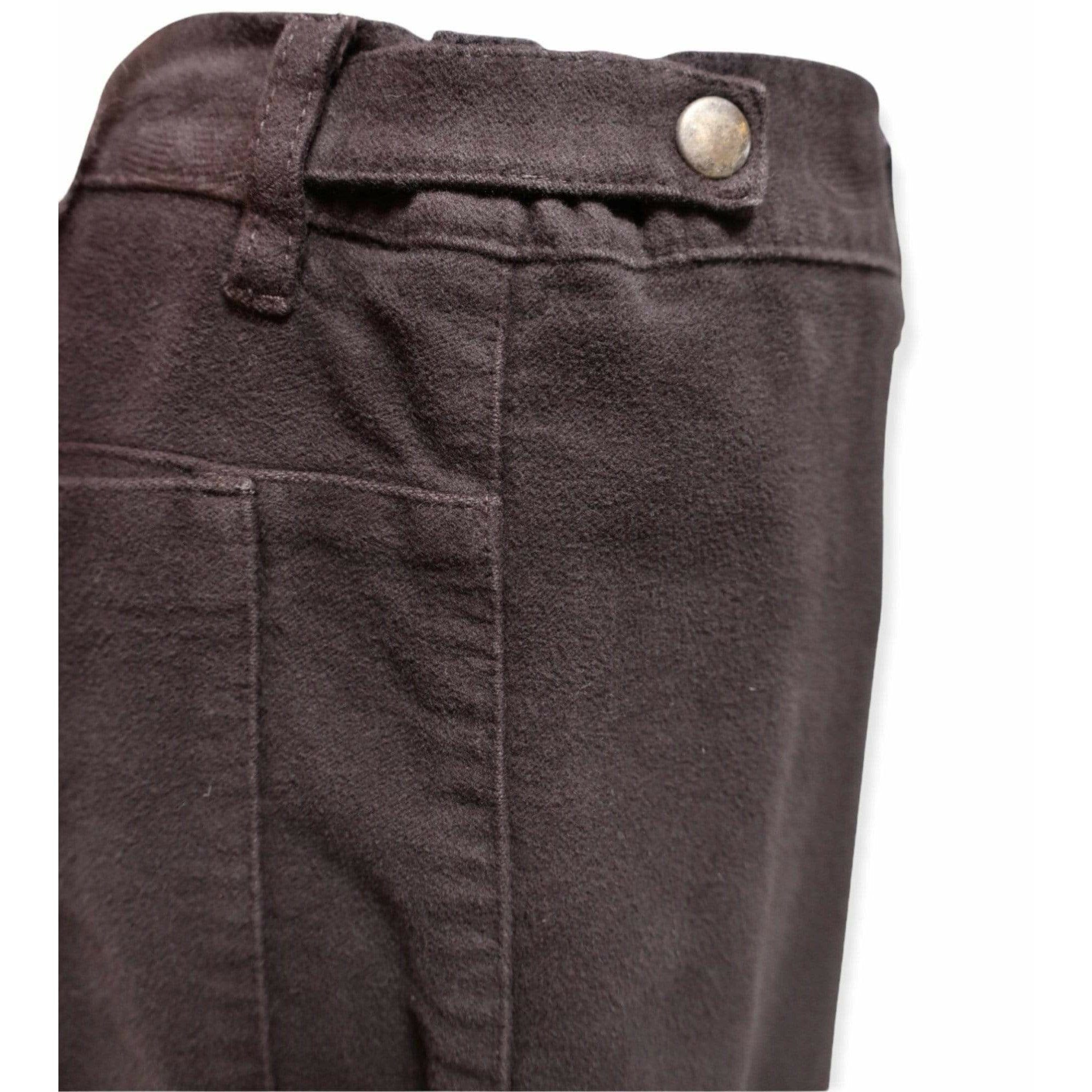 Pants Maison Martin Margiela Brown Flannel Pant - Brushed Cotton Adjustable Waist Dark Slate Gray
