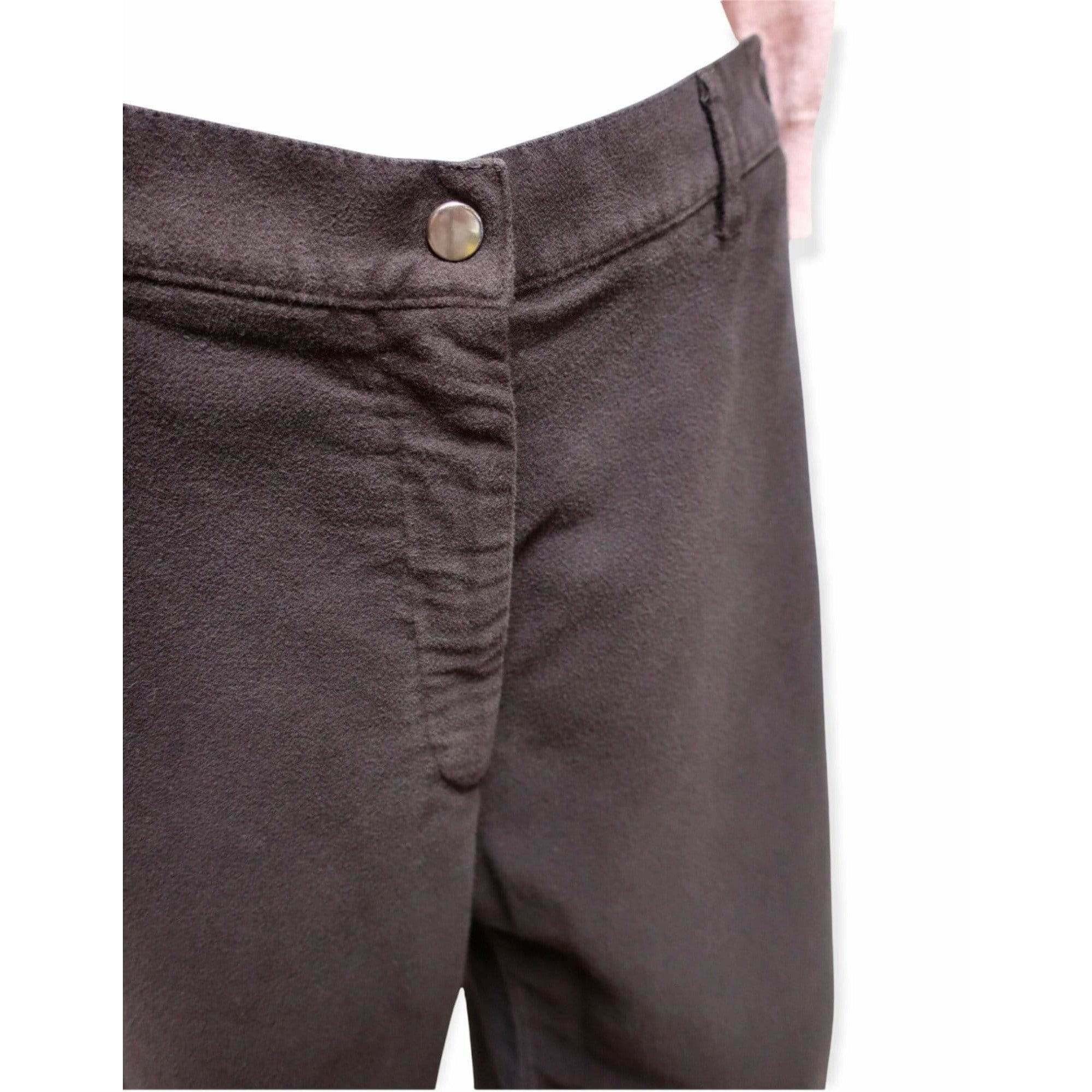 Pants Maison Martin Margiela Brown Flannel Pant - Brushed Cotton Adjustable Waist Dark Slate Gray