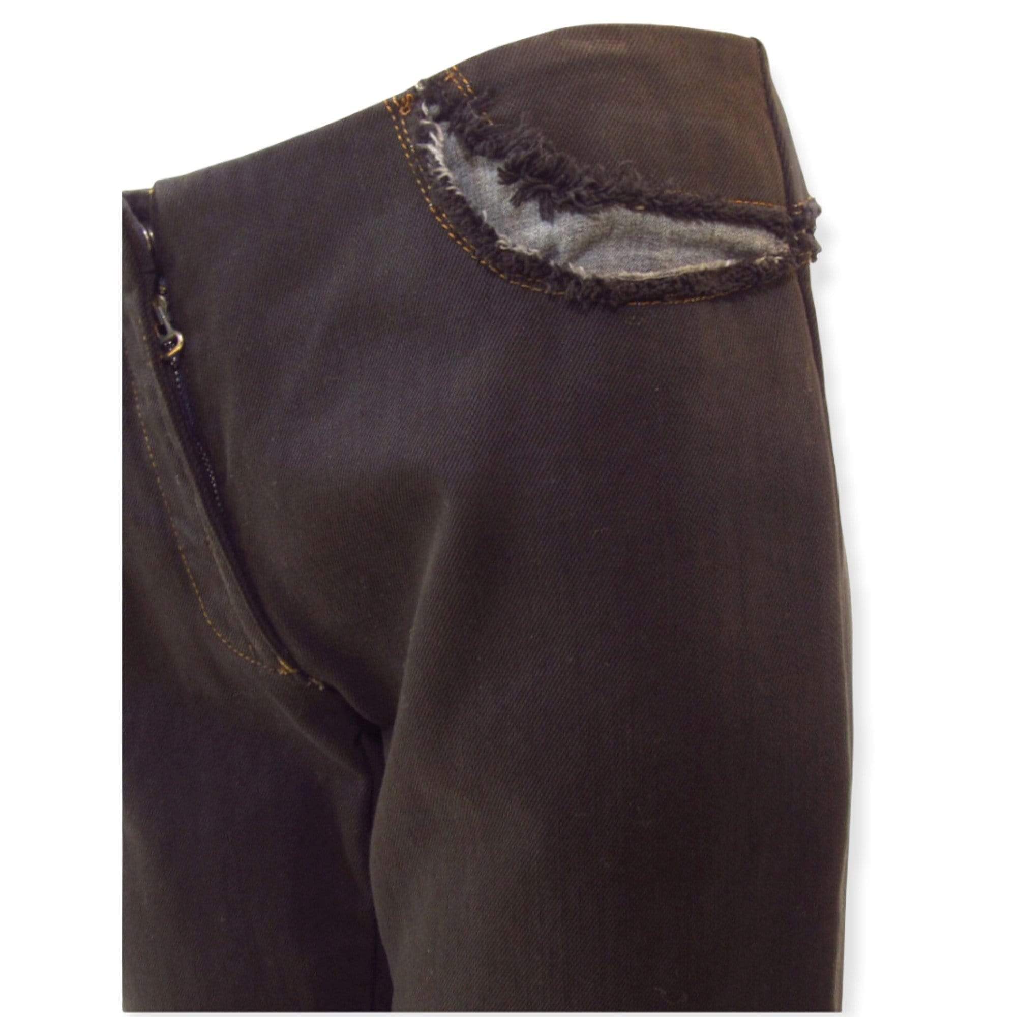 Pants Maison Martin Margiela Narrow Leg Black Denim Cut Out Pant - Denim Cut-Out Vintage Dark Slate Gray