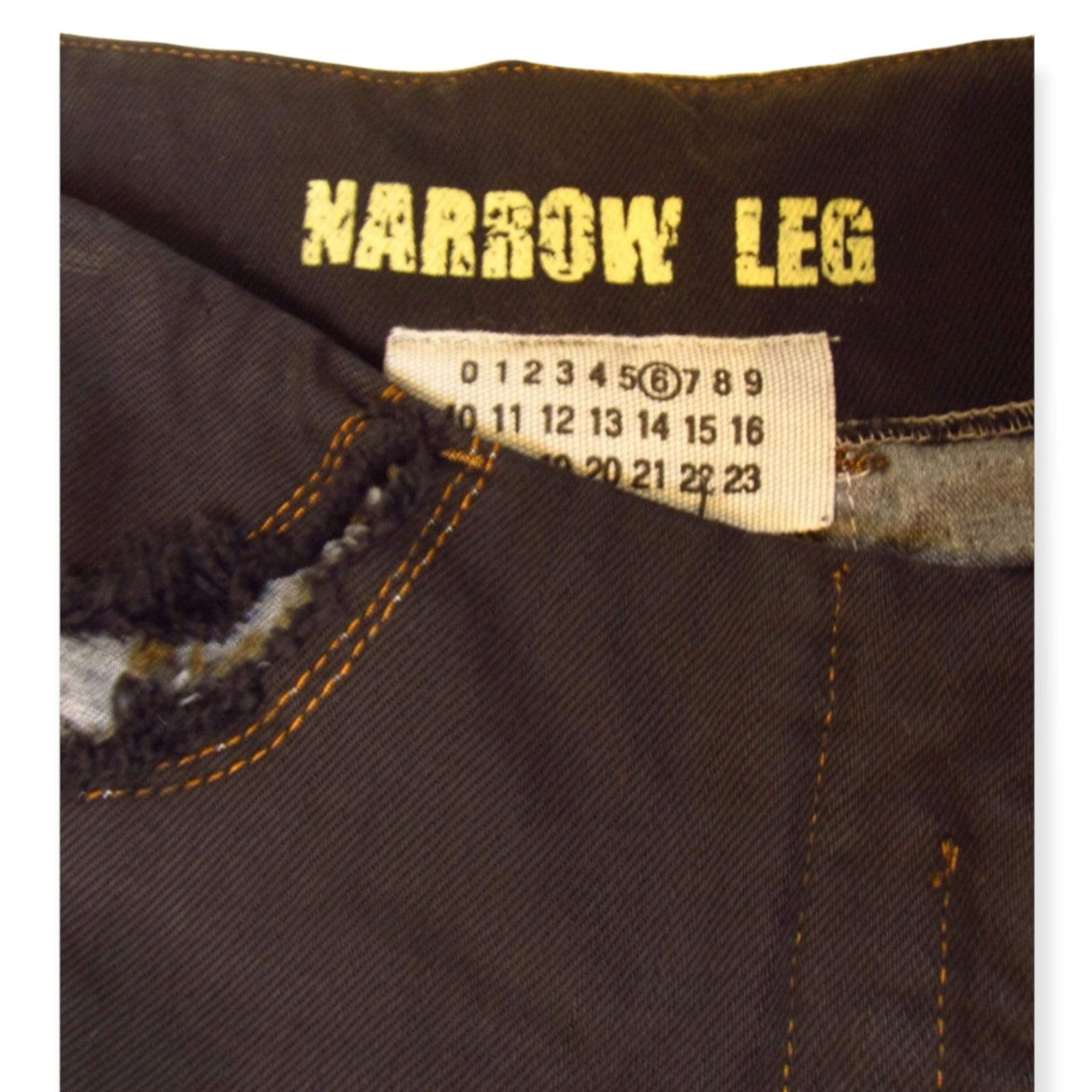 Pants Maison Martin Margiela Narrow Leg Black Denim Cut Out Pant - Denim Cut-Out Vintage Dark Slate Gray