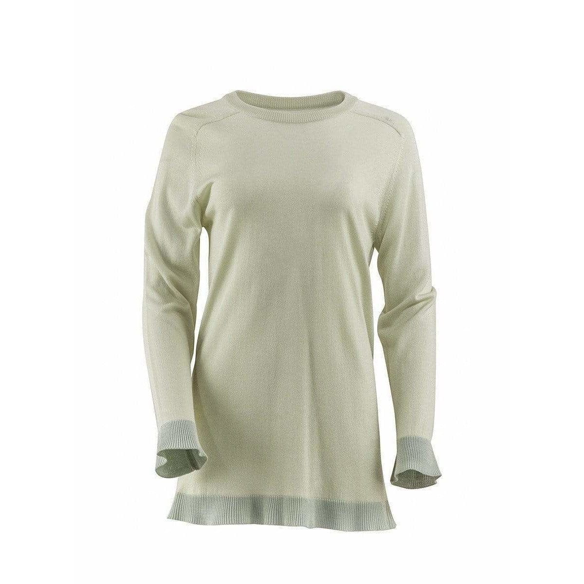 Shirts & Tops Maison Martin Margiela Long Sleeve Top - Silk Crew Neck Luxurious Dark Gray