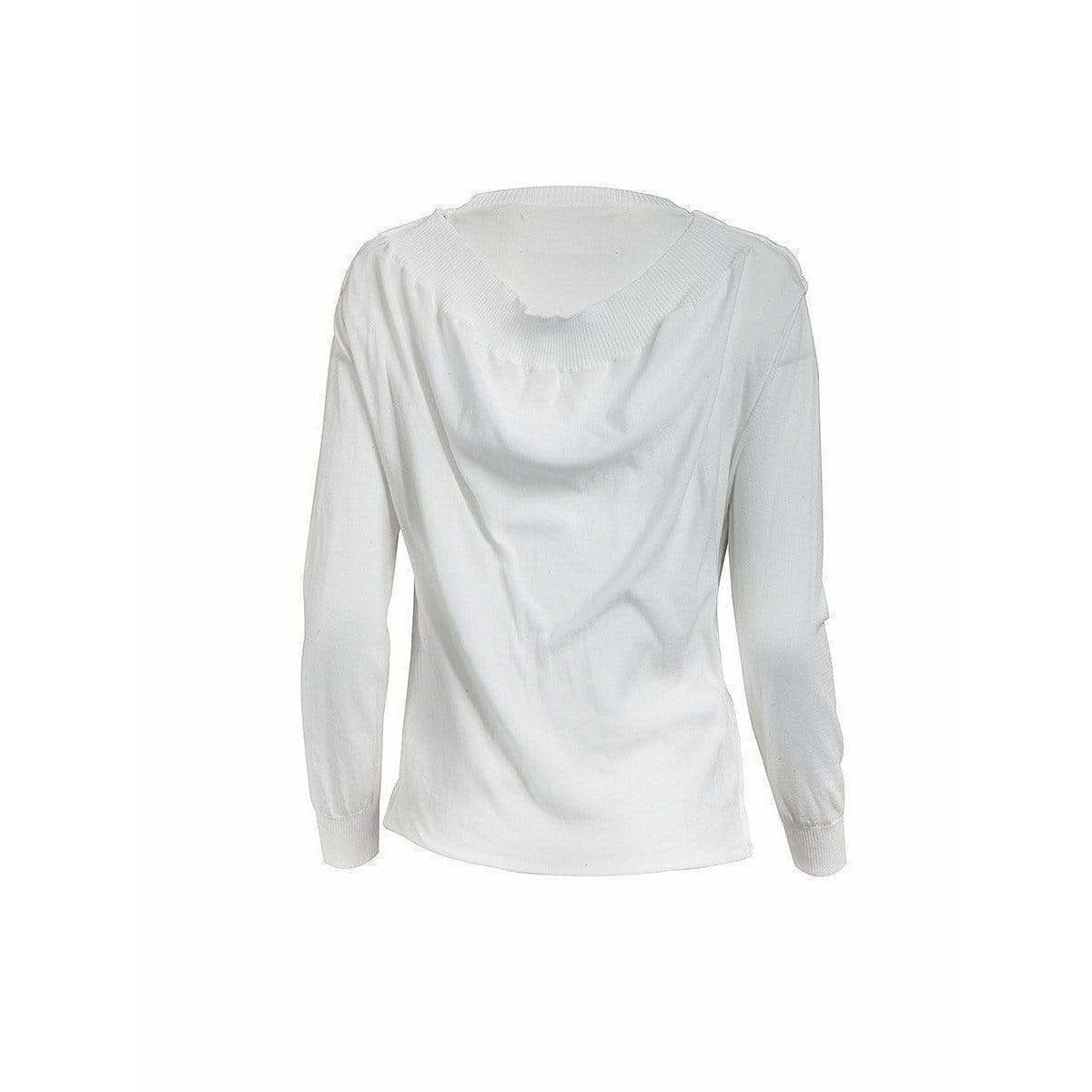 Shirts & Tops Maison Martin Margiela Artisanal Double Layer Knit Top - Cotton Long Sleeve Vintage Light Gray