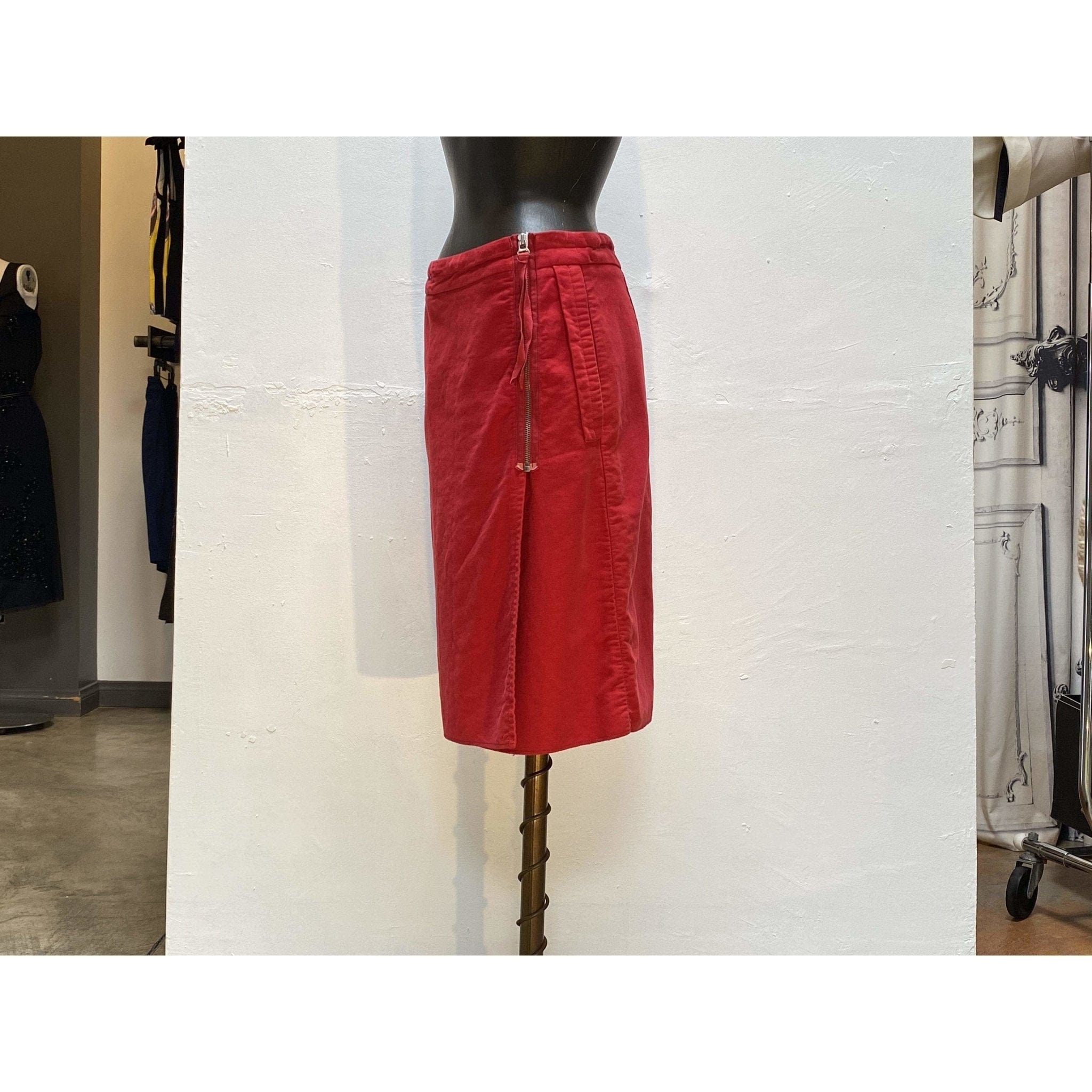 Skirts Maison Martin Margiela Wrap Skirt - Cotton Red Side Zip Light Gray