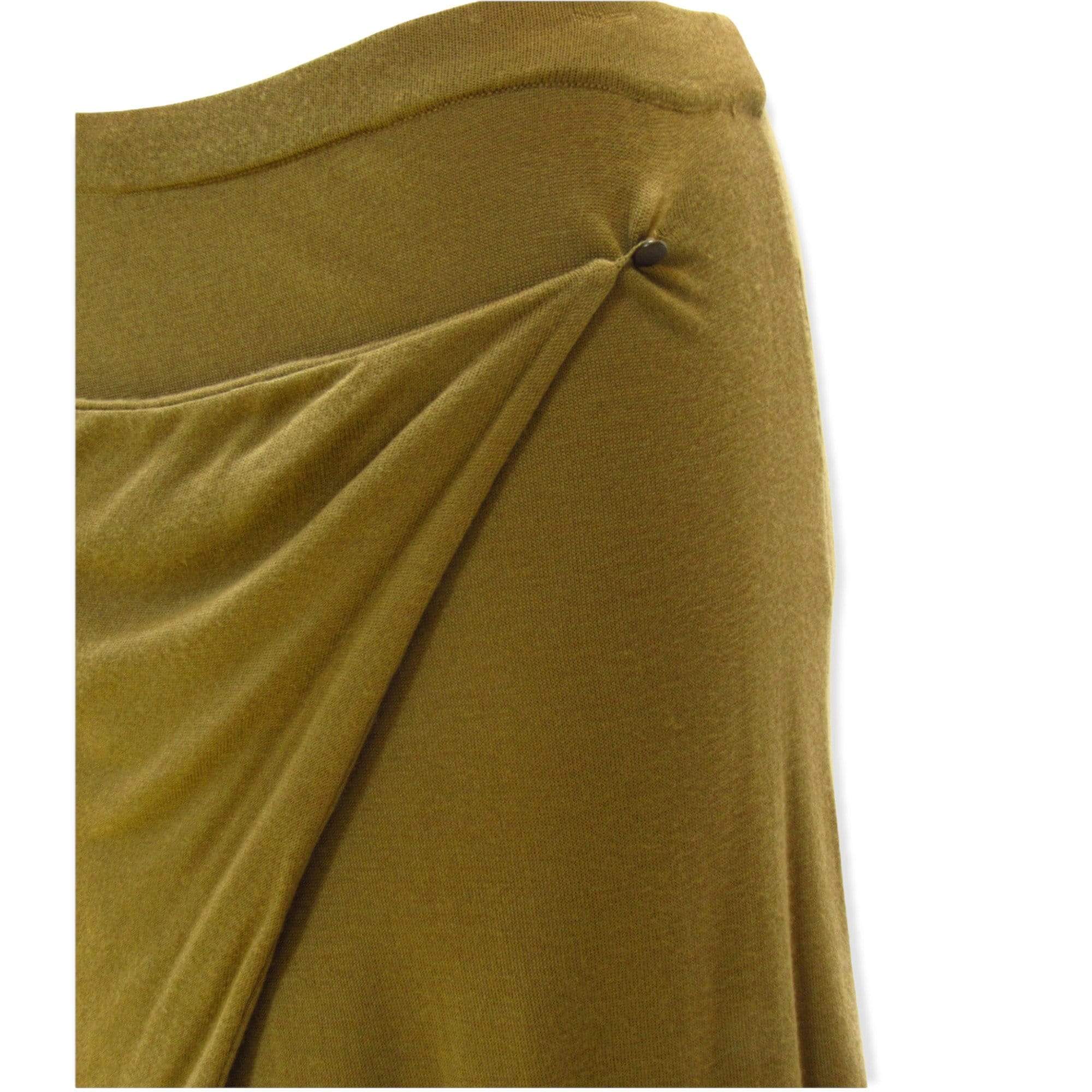 Skirts Maison Martin Margiela Olive Wrap Front Skirt - Rayon Knit Olive Saddle Brown