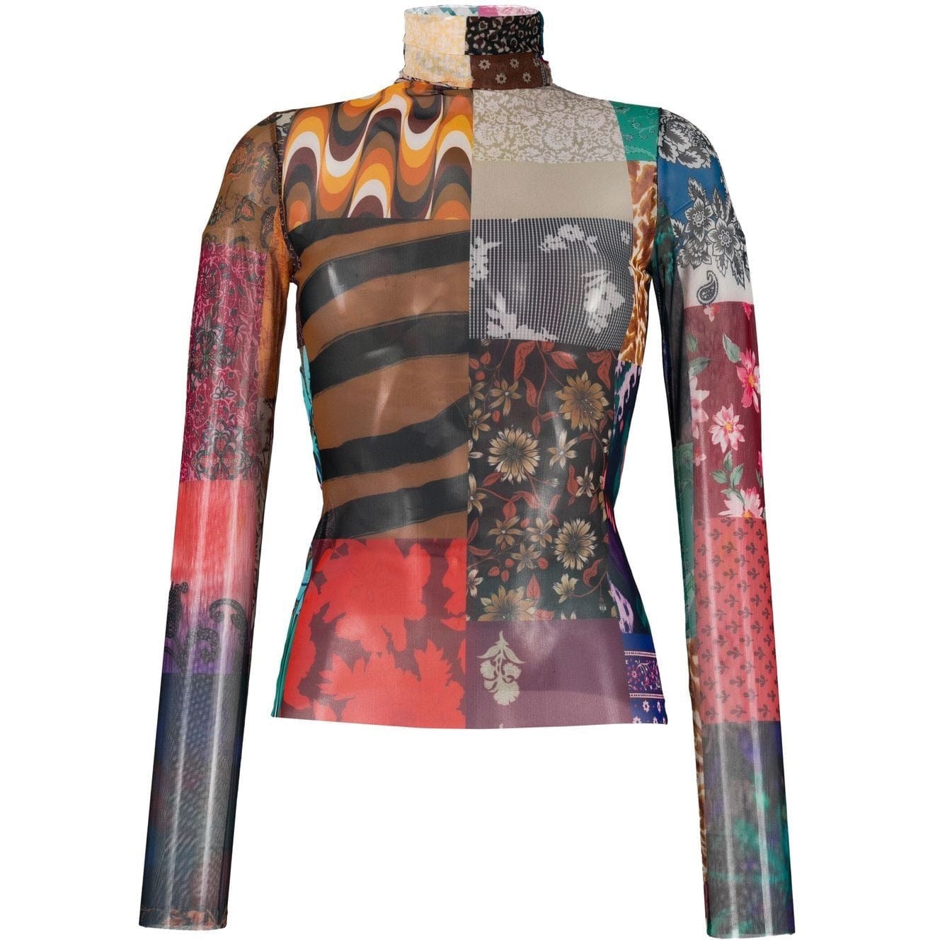 Shirts & Tops MA Turtleneck Mesh Top White Smoke