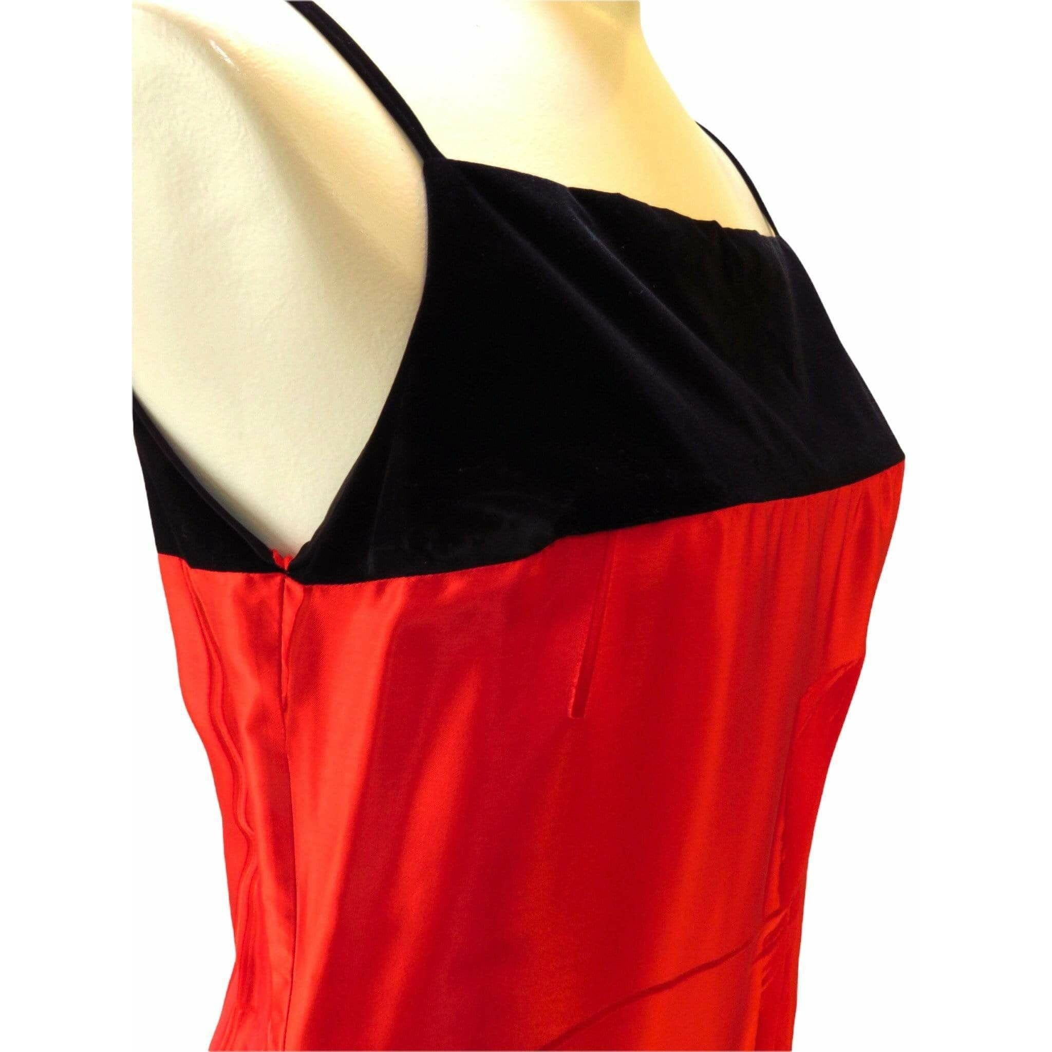 Dresses Martine Sitbon Red Silk and Velvet Dress White Smoke