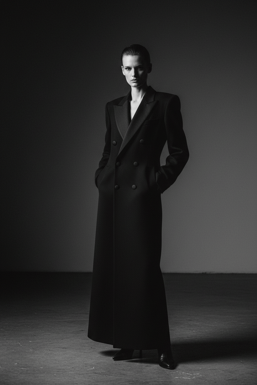 Matsuda Vintage Womens Jackets + Coats Black / IT 40 / Acetate and wool Matsuda Vintage Tuxedo Coat Dress – Wool & Acetate, Archive Designer Formalwear