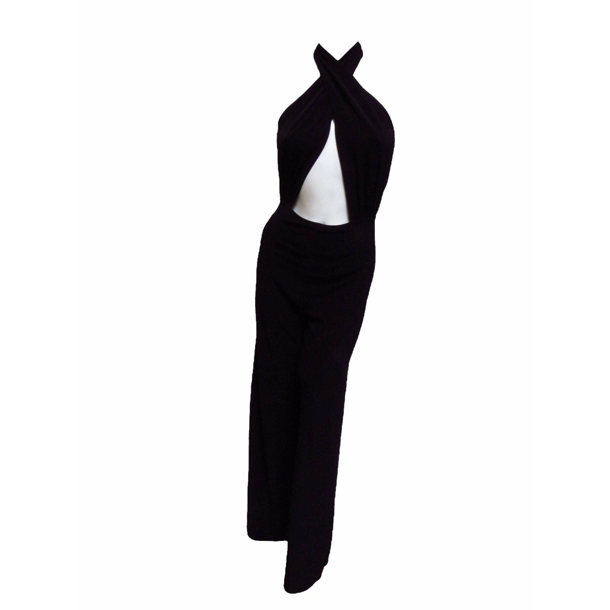 Jumpsuits & Rompers Norma Kamali Cross Halter Jumpsuit - Black Stretch Jersey Black