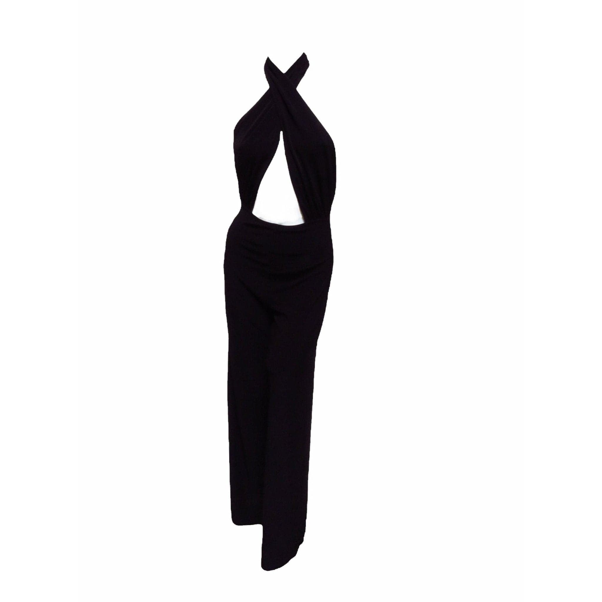 Jumpsuits & Rompers Norma Kamali Cross Halter Jumpsuit - Black Stretch Jersey Black