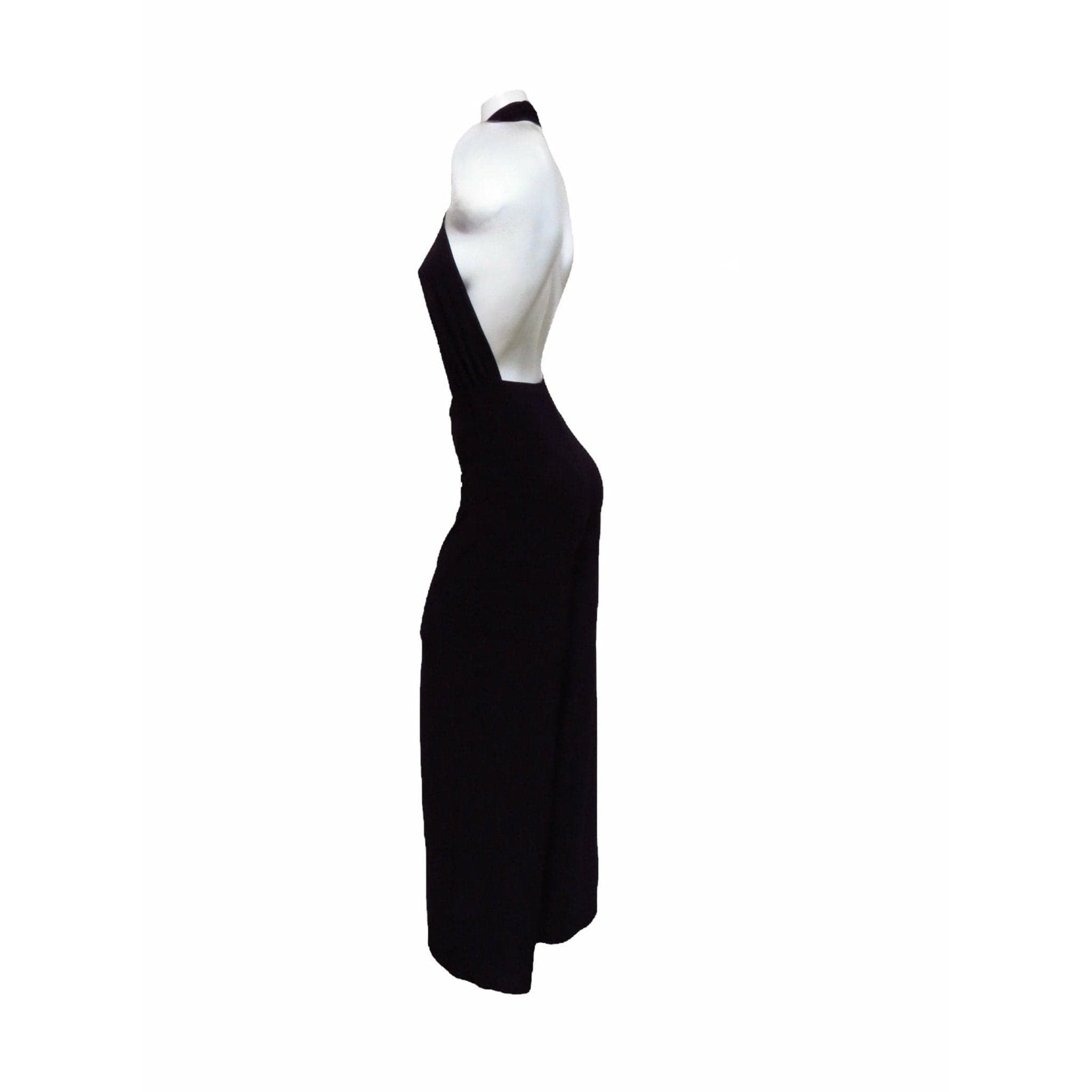 Jumpsuits & Rompers Norma Kamali Cross Halter Jumpsuit - Black Stretch Jersey Light Gray