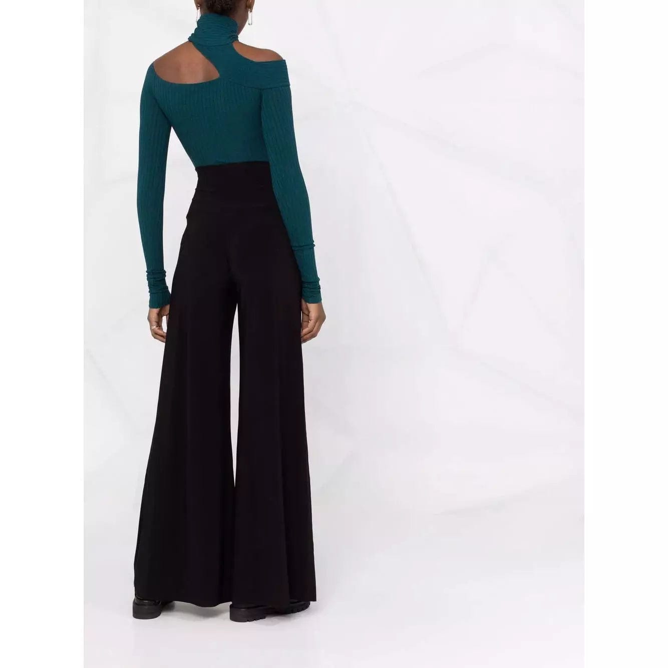Pants Norma Kamali High-Waisted Trousers - Wide Leg Palazzo Black