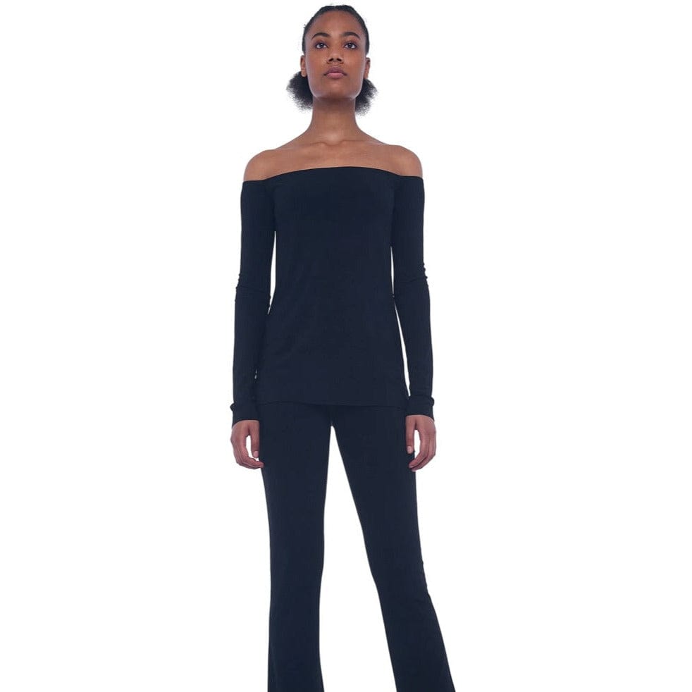 Shirts & Tops Norma Kamali Off Shoulder Top - Long Sleeve Jersey Dark Slate Gray