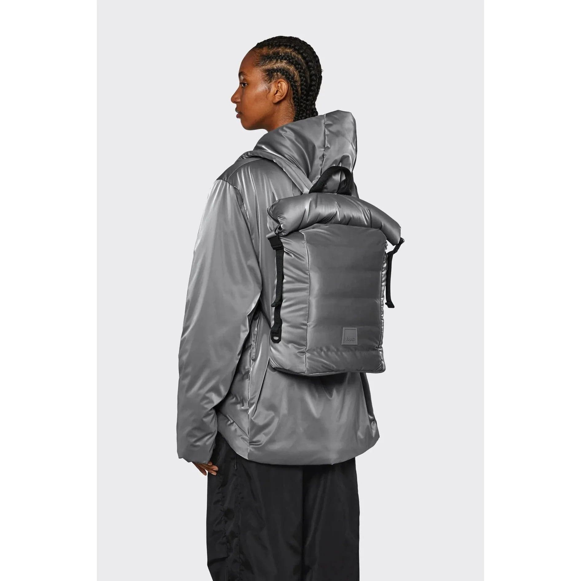 Backpacks RAINS Loop Backpack - Quilted Rolltop Bag Dark Slate Gray