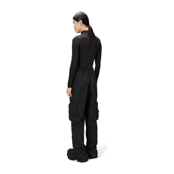 Pants RAINS Kano Pant - Crinkled Nylon Trousers Black