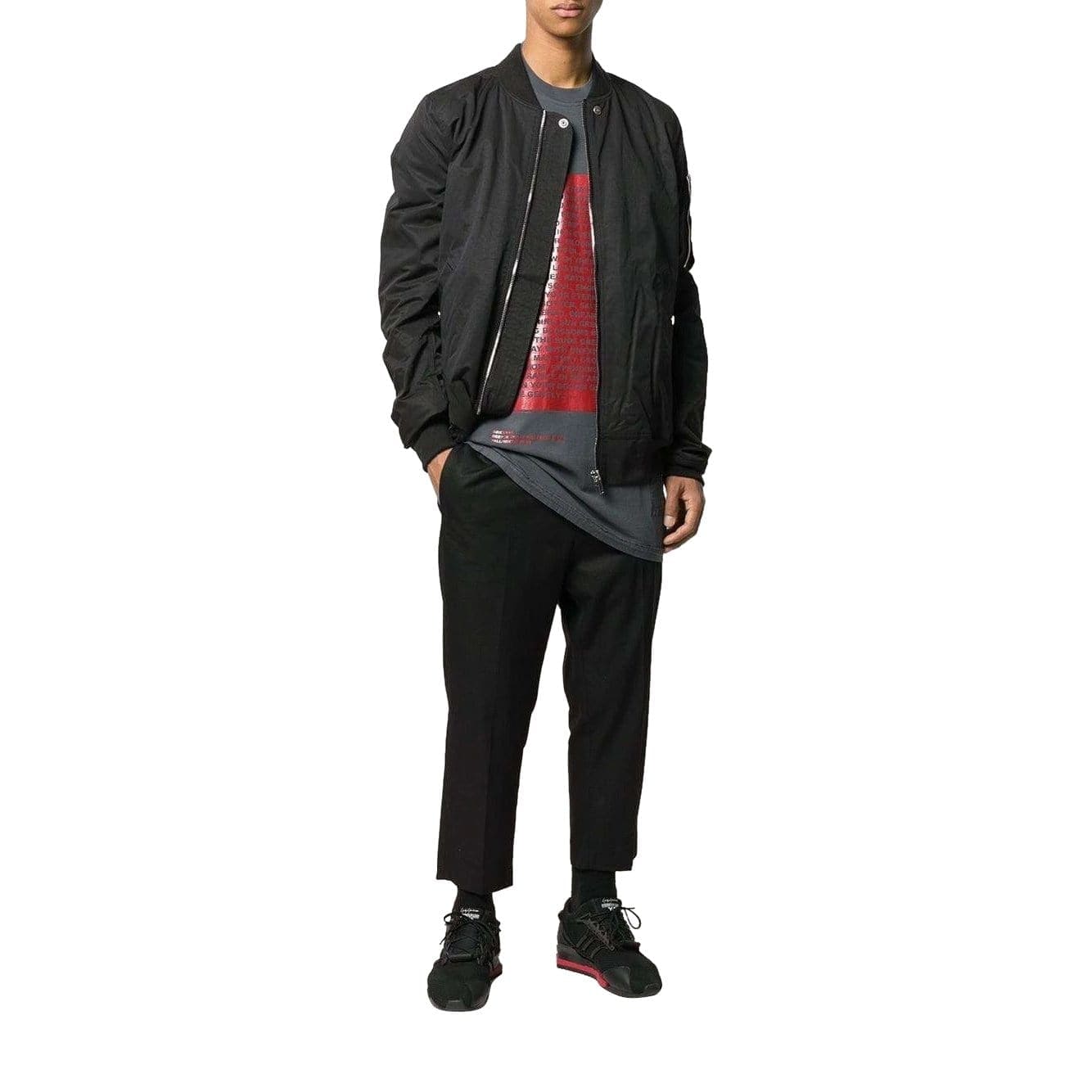 Men T-Shirt Rick Owens DRKSHDW Jumbo Printed Tee Dark Slate Gray