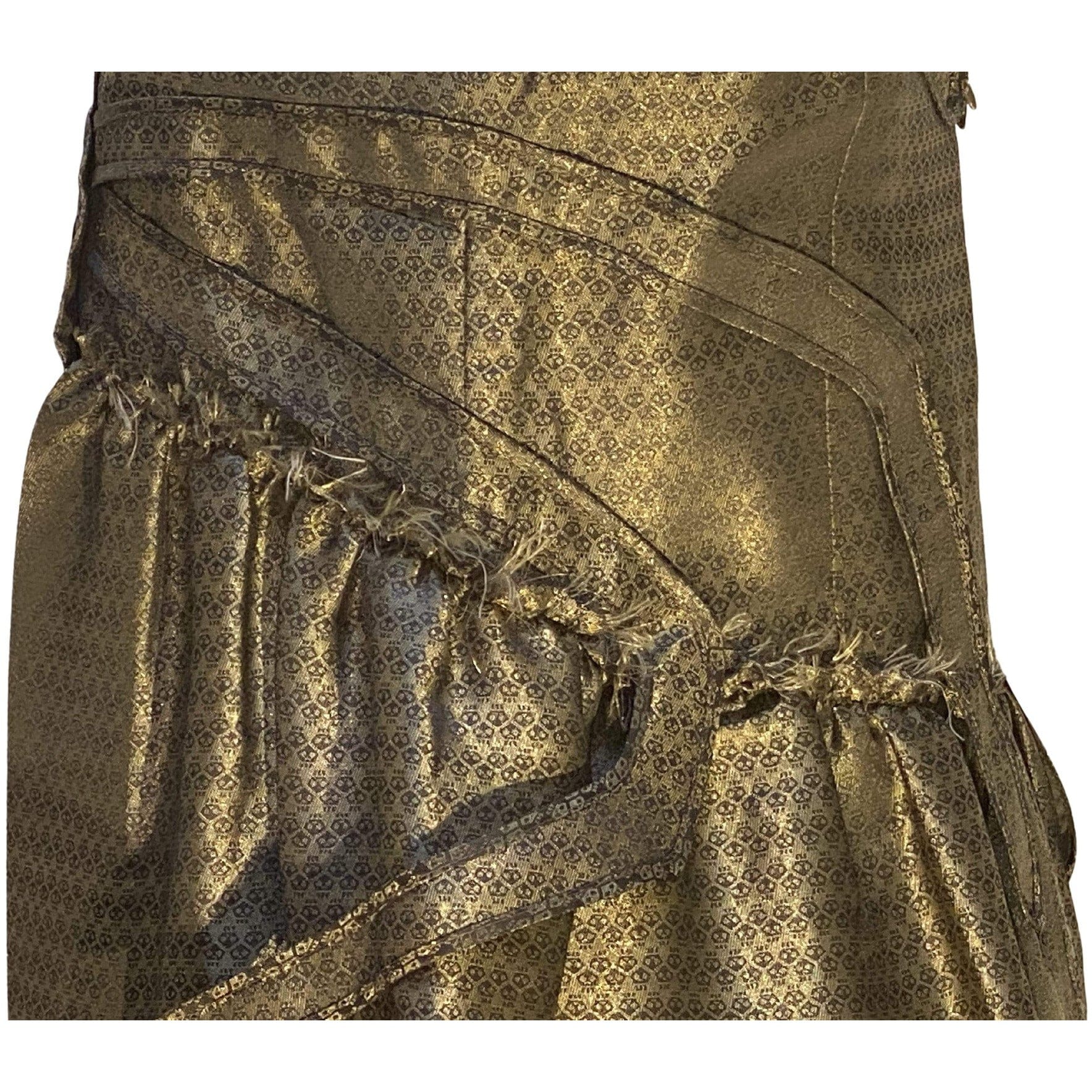 Dresses Undercover Vintage Web Dress - Gold Silk Iridescent Dark Olive Green
