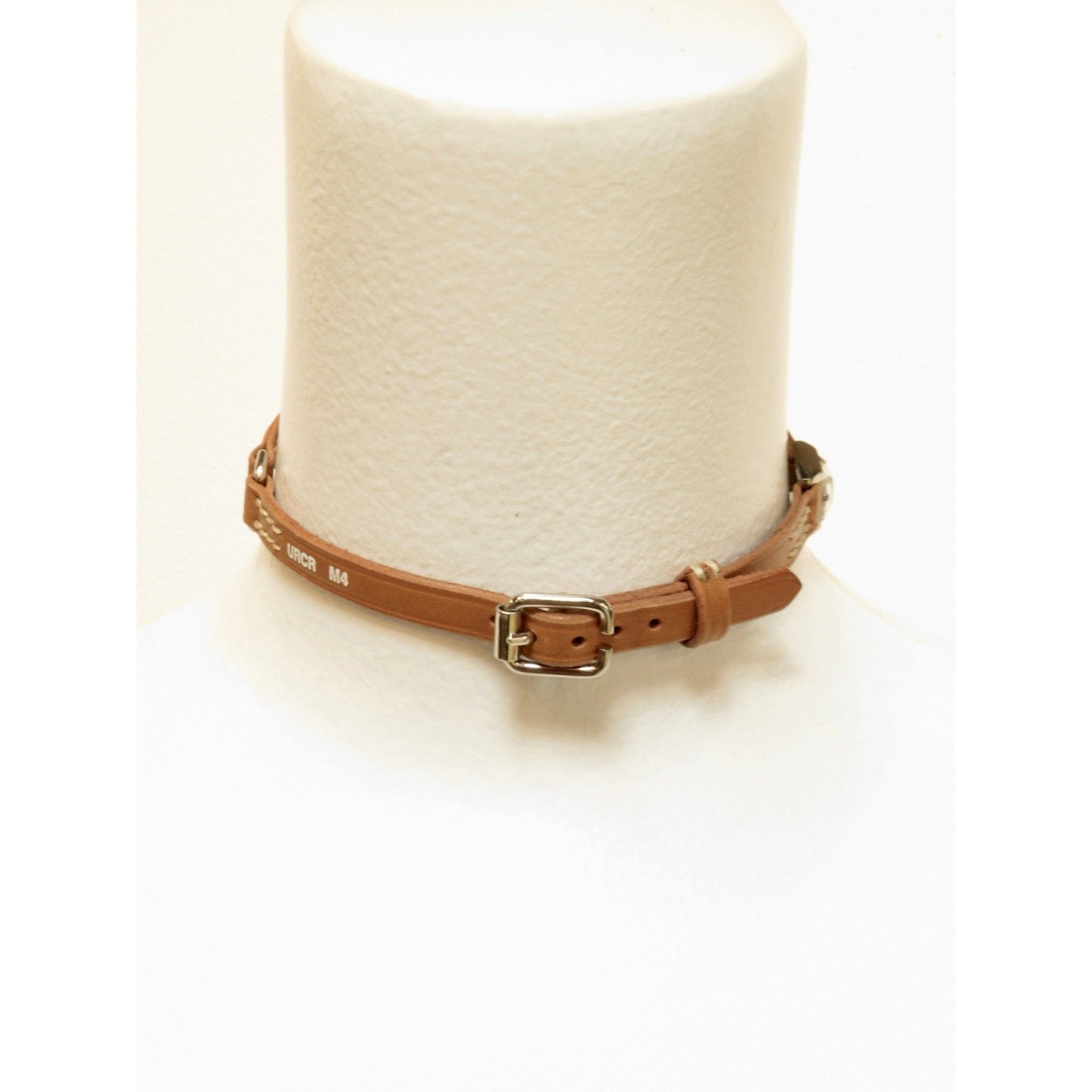 Necklaces Undercover Less But Better Collar Necklace - Cognac Leather Gray