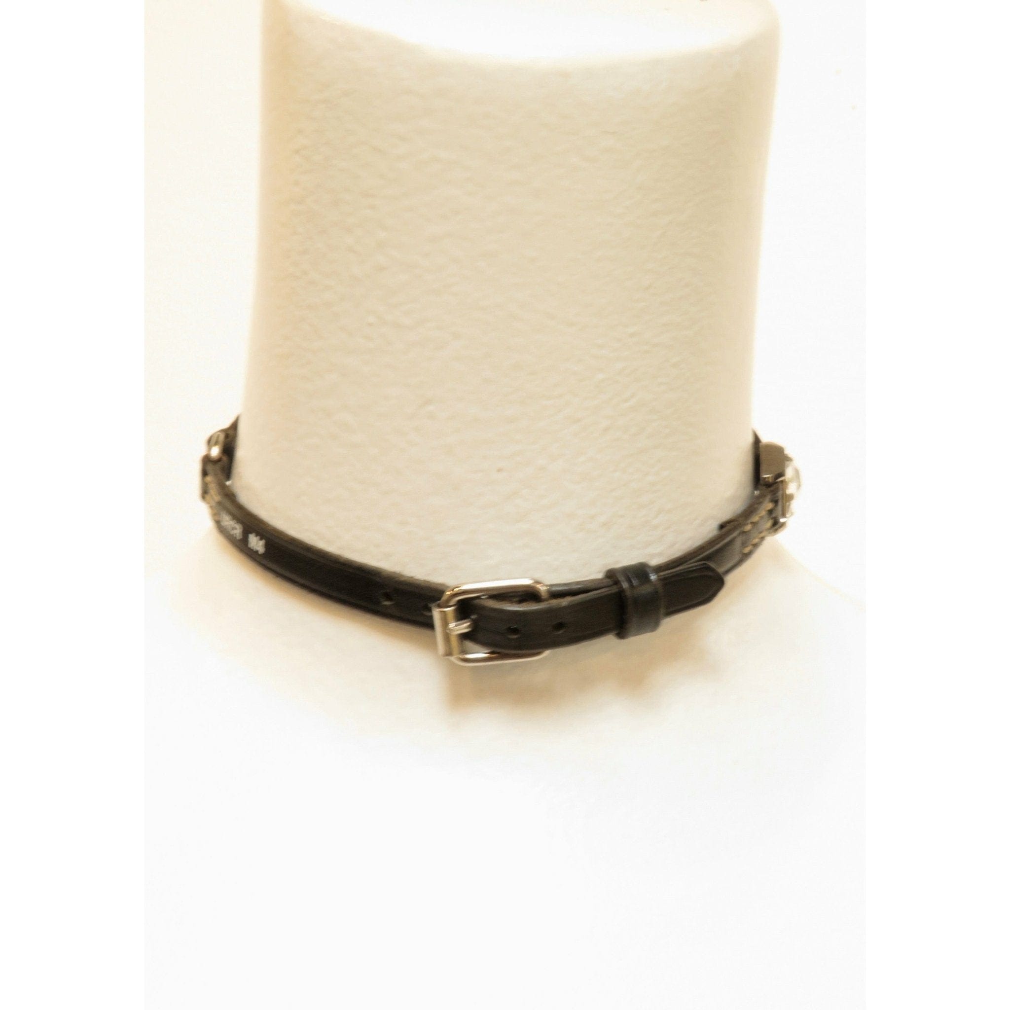Necklaces Undercover Less But Better Collar Necklace - Black Leather Antique White