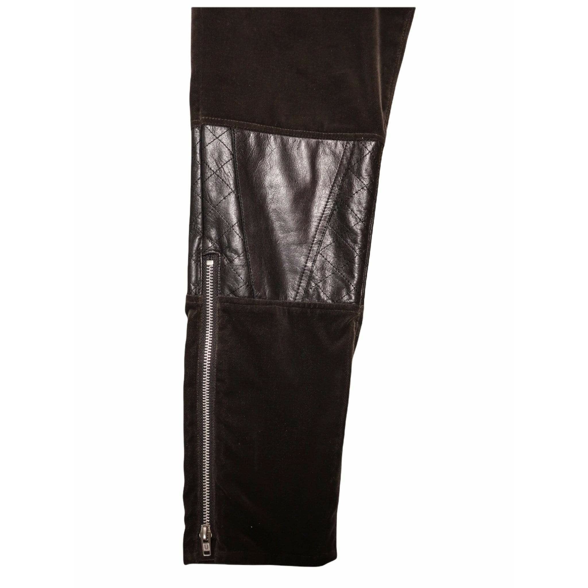 Pants Undercover Vintage Straight Pant - Charcoal Velvet Leather Black