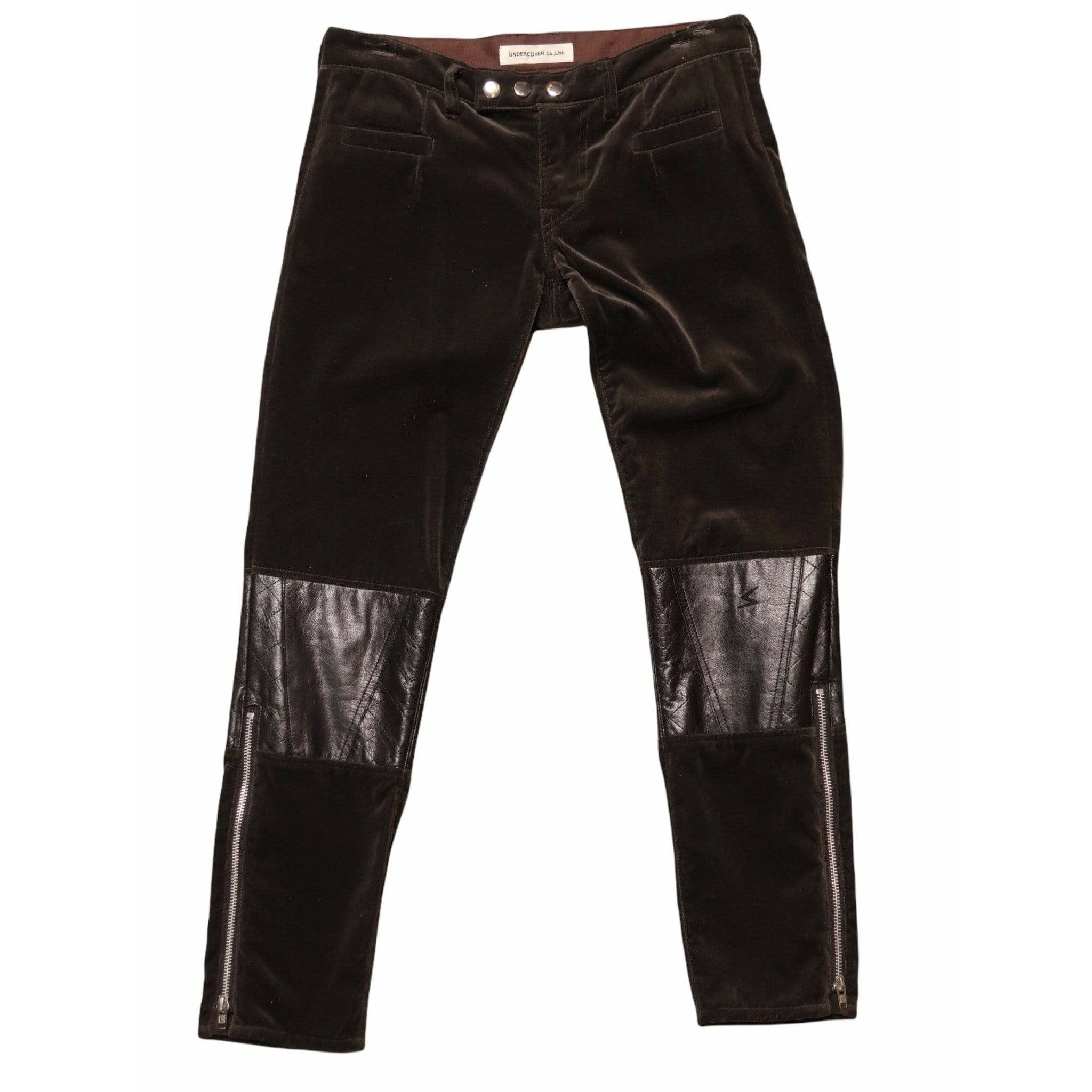 Pants Undercover Vintage Straight Pant - Charcoal Velvet Leather Black
