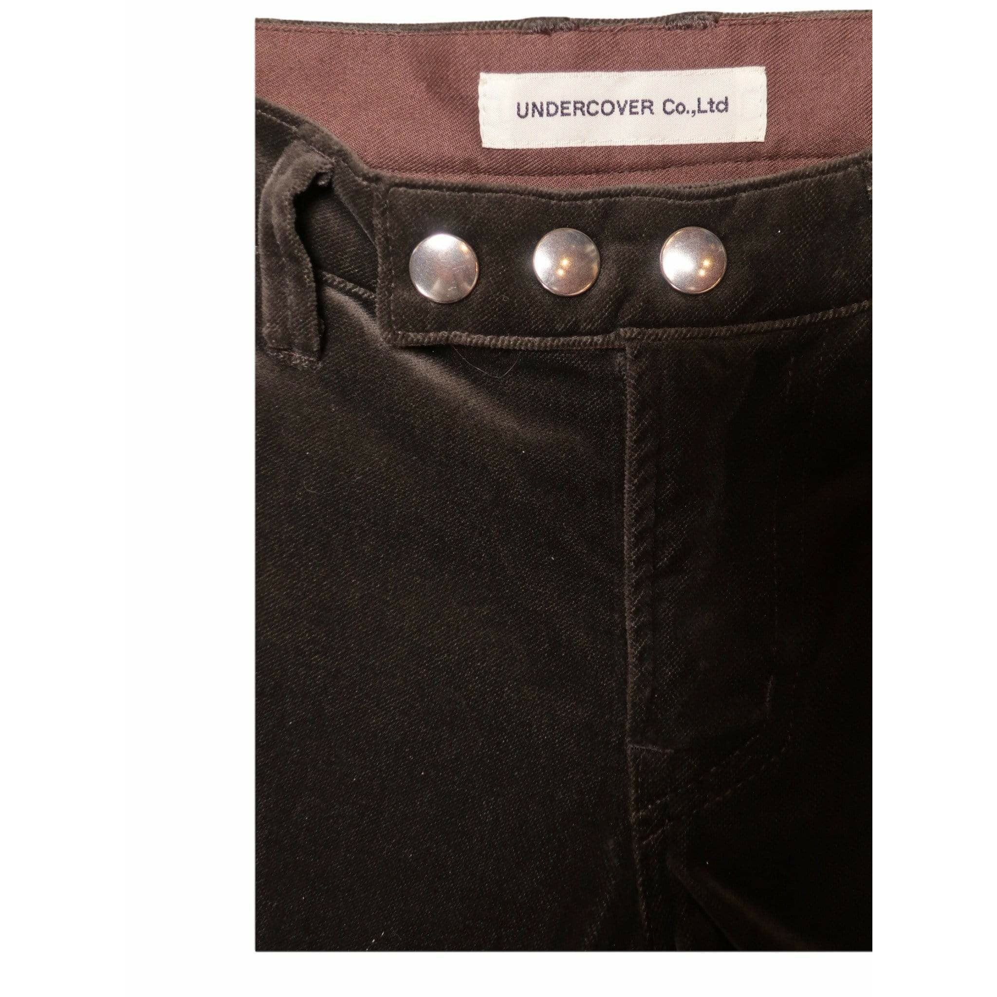 Pants Undercover Vintage Straight Pant - Charcoal Velvet Leather Black