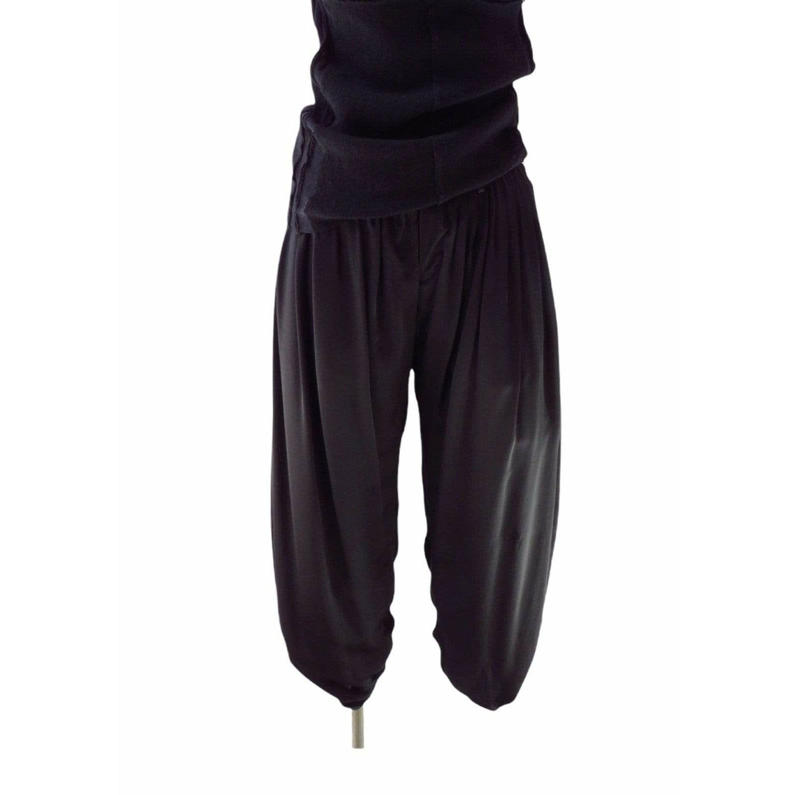 Pants Undercover Vintage Black Pleated Pants - Silk Harem Black