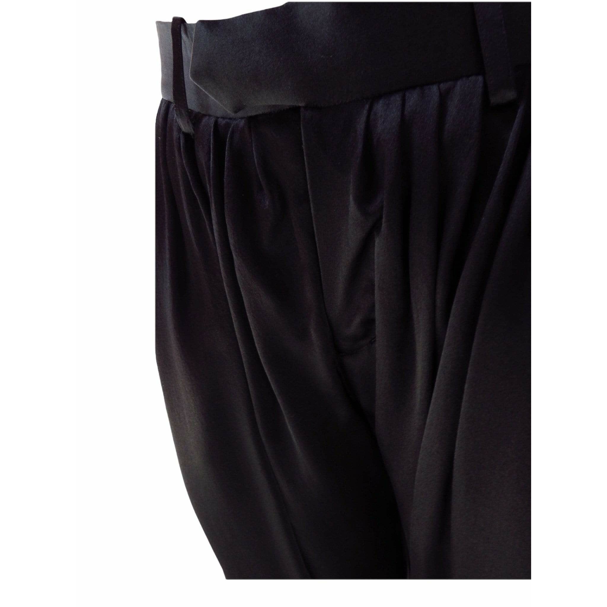 Pants Undercover Vintage Black Pleated Pants - Silk Harem Black