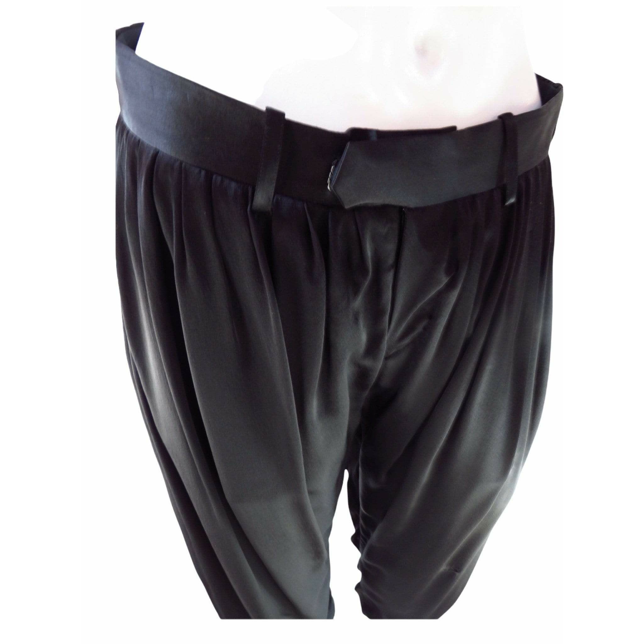 Pants Undercover Vintage Black Pleated Pants - Silk Harem Dark Slate Gray