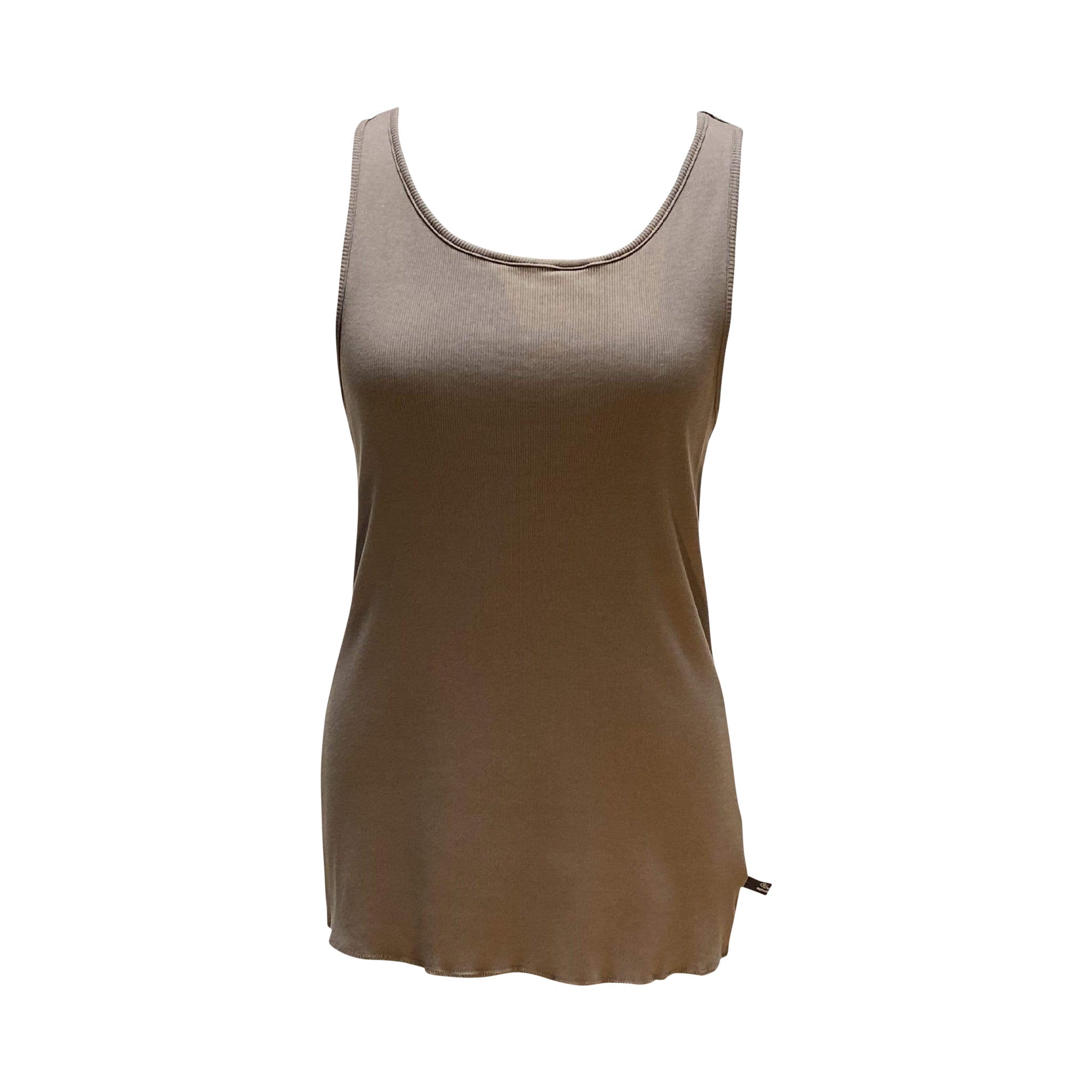Shirts & Tops Mocha Cotton Ribbed Scoop Neck Tank by UNDERCOVER White Smoke